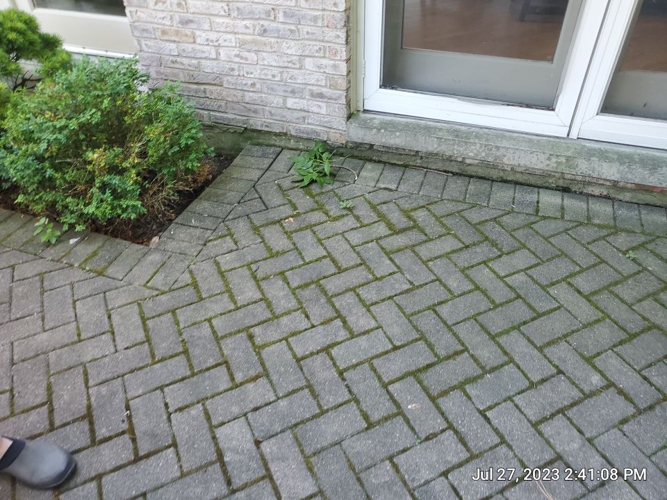 Brick paver clean, sand and seal.  using Polysweep polymeric sand by Northern Power Washing LLC.