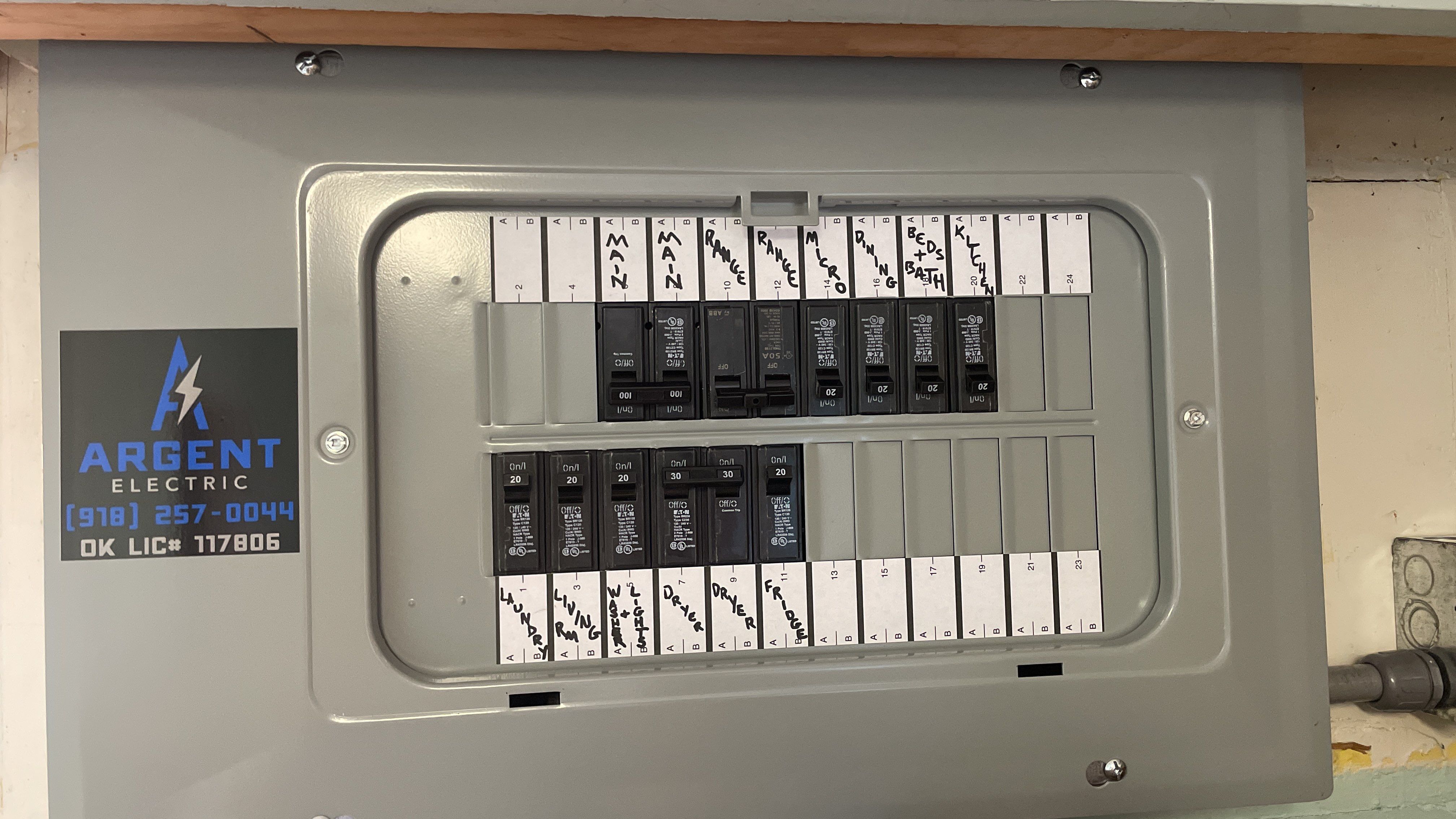 Electrical Panel Replacement using Cutler Hammer Panel by Argent Electric LLC