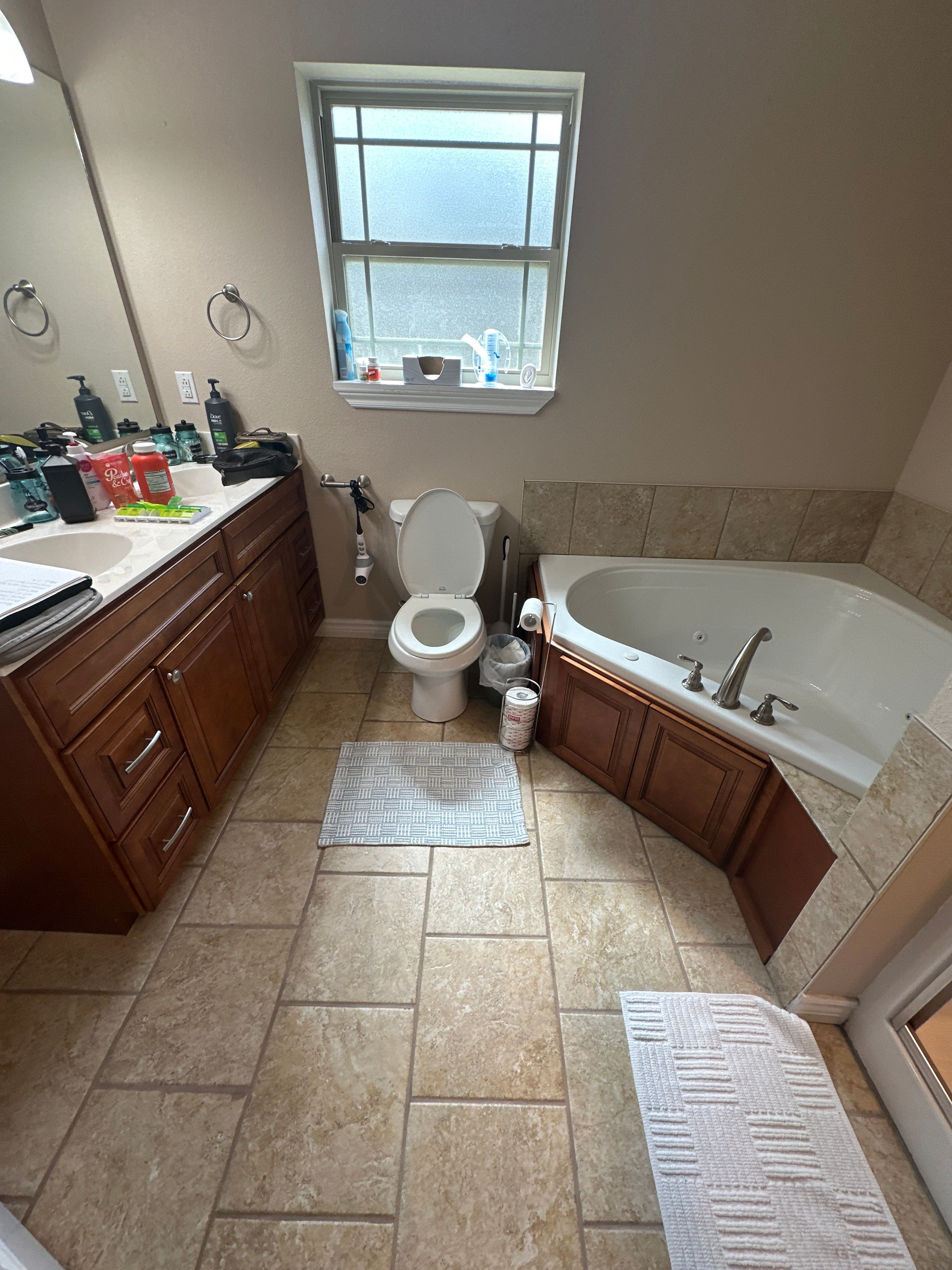 Ledgestone Master Bathroom Reno by Kitchen Works LLC