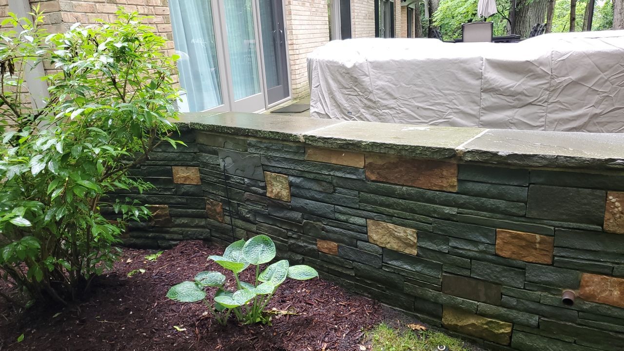 Bluestone patio cleaning by Northern Power Washing LLC.