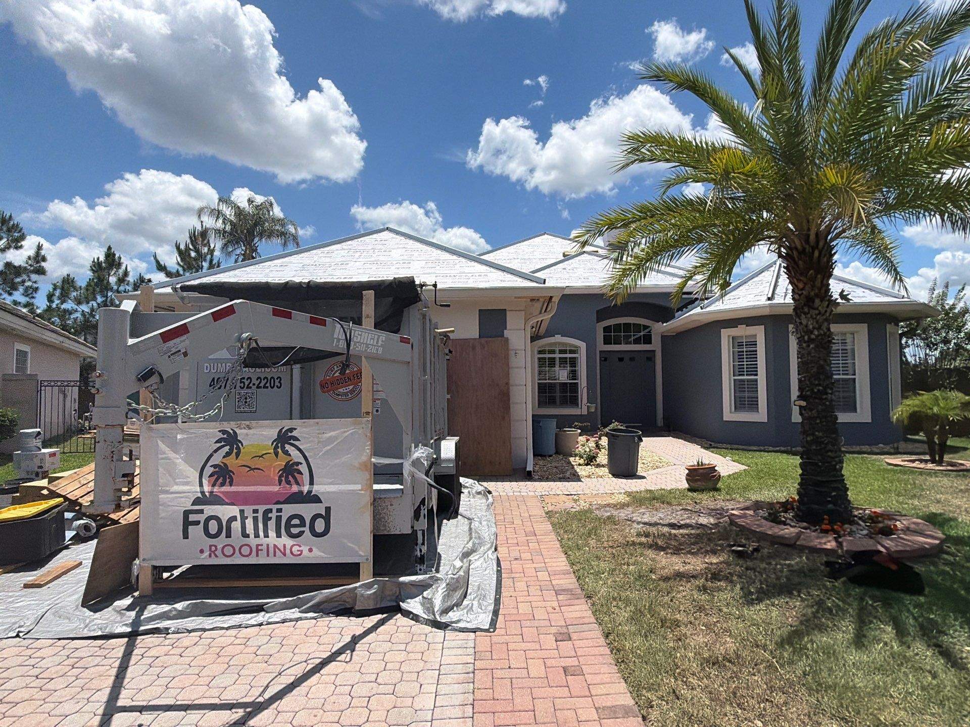 Winter Park Concrete Tile Roof Replacement and Chimney Flashing Installation by Fortified Roofing Solutions Corp.