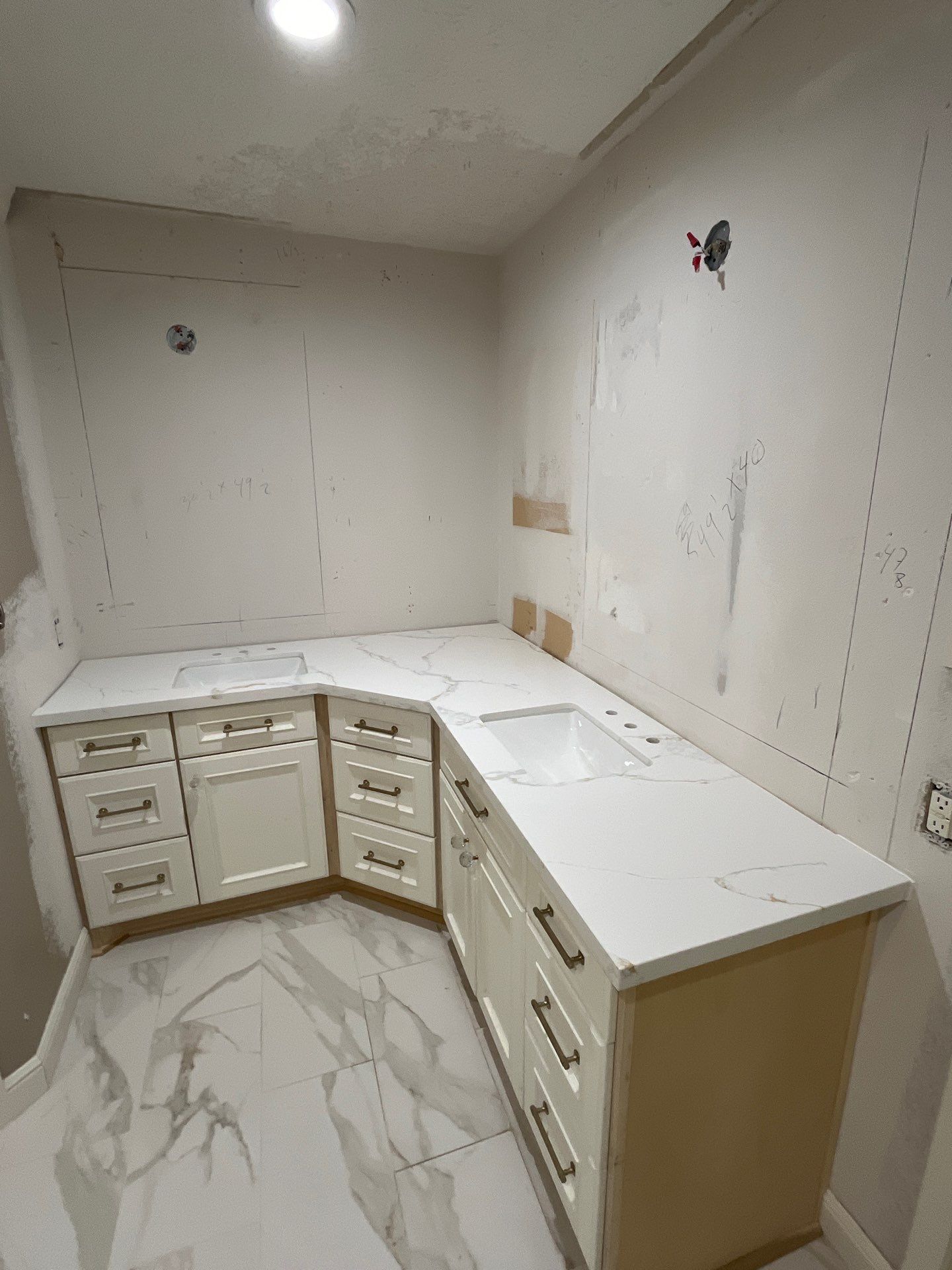 Bathroom Remodel with Water Mitigation Equipment | LT Contractors by L&T General Contractors and Restoration INC