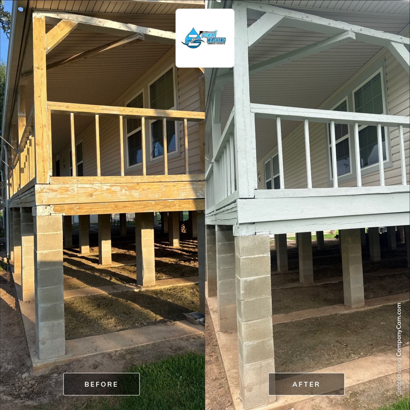 Elevated Deck Restoration and Staircase Refinishing in Rosharon, Texas by Zeal Power Washing