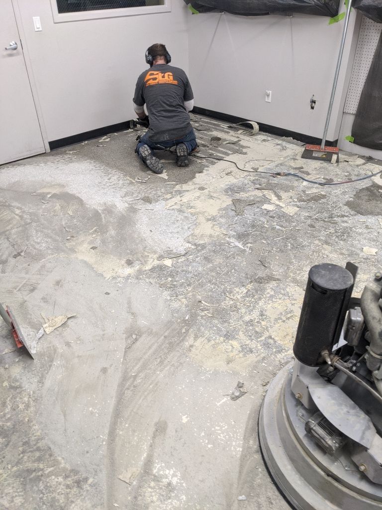 Commercial Flooring using Solid Haze Grey by Croc Coatings, LLC
