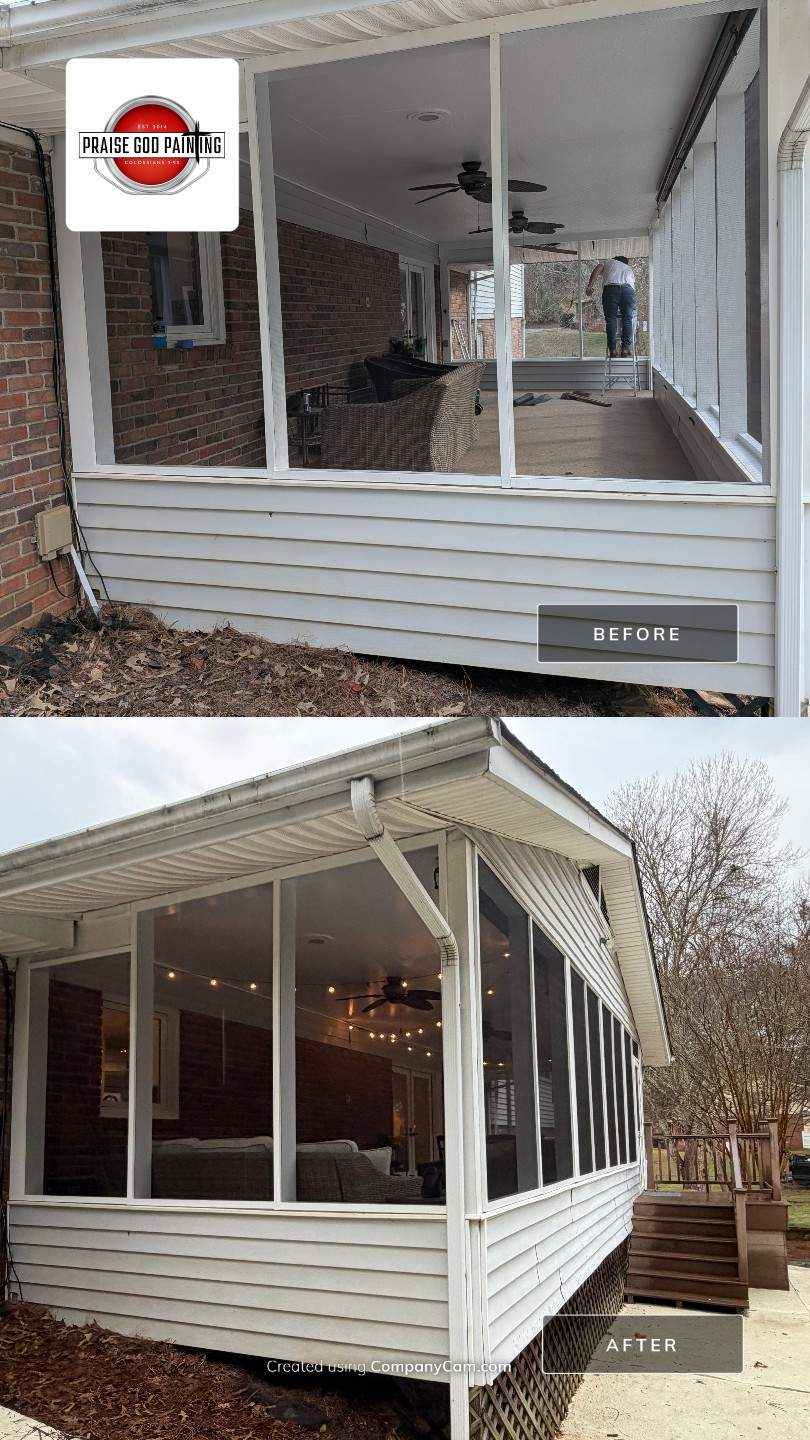 Screen Porch Replacement by Praise God Painting, LLC