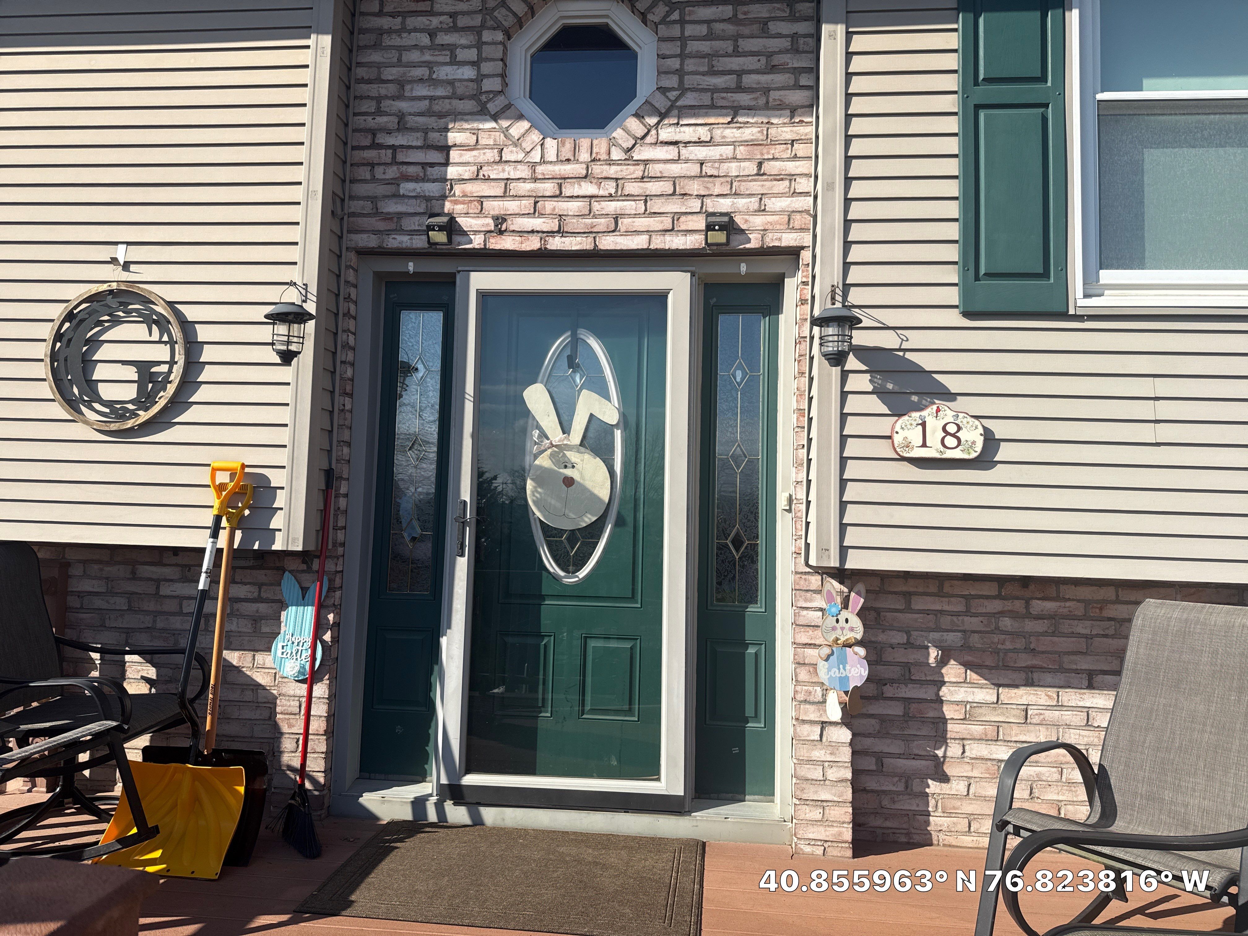 Fiberglass Entry Door and Decorative Sidelight Installation in Shamokin Dam by Esh Builders