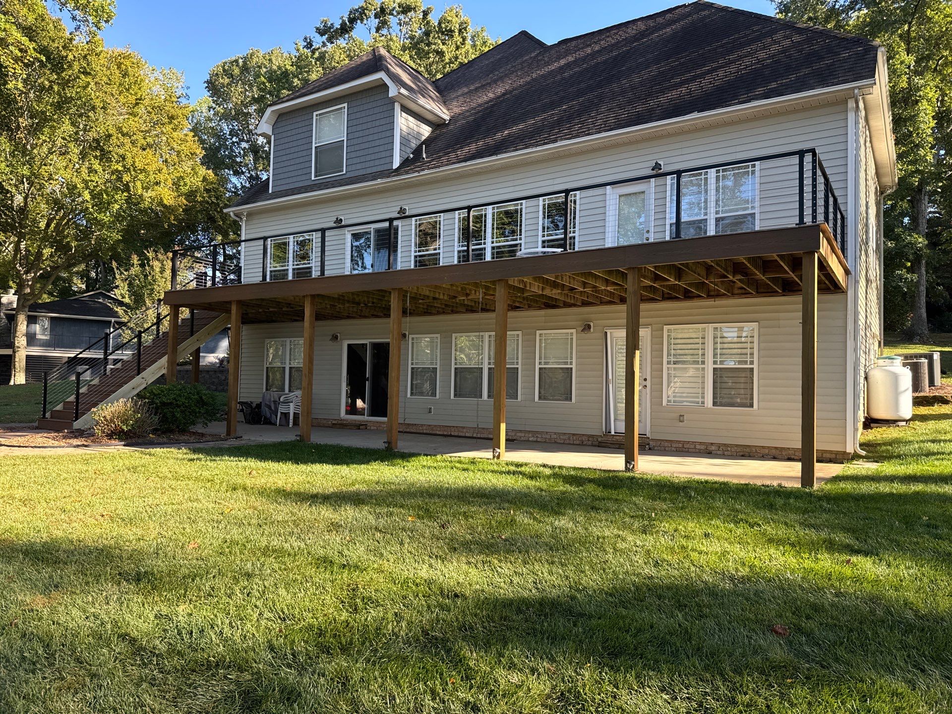 New Deck Stairs & Cable Railing Installed! by A Step Above Handy LLC 