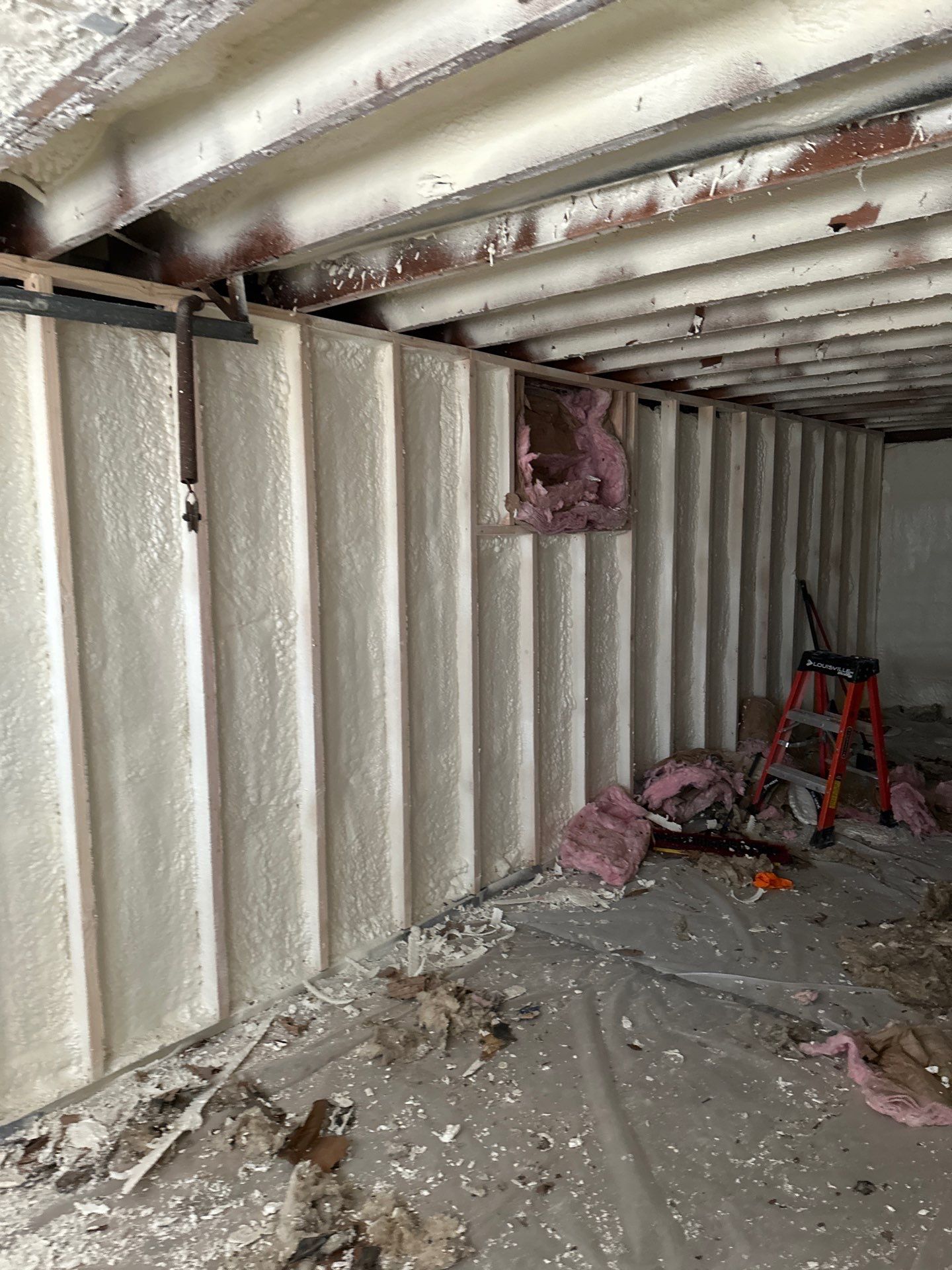 Basement Exterior Walls using Closed Cell Spray Foam by NYS Foam & Energy