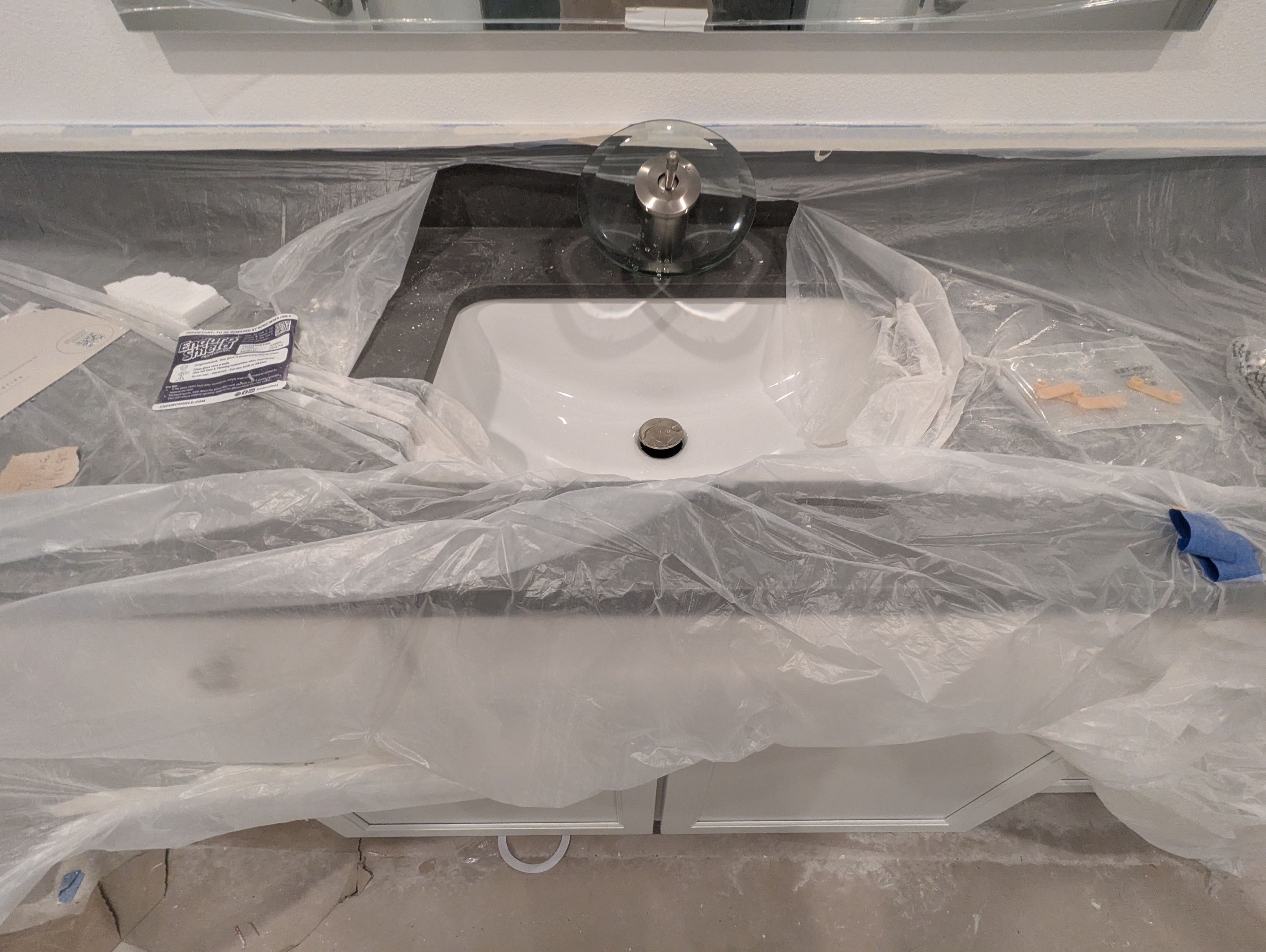 Setting Finish in a new Custom Home by Professional Plumbing Inc 