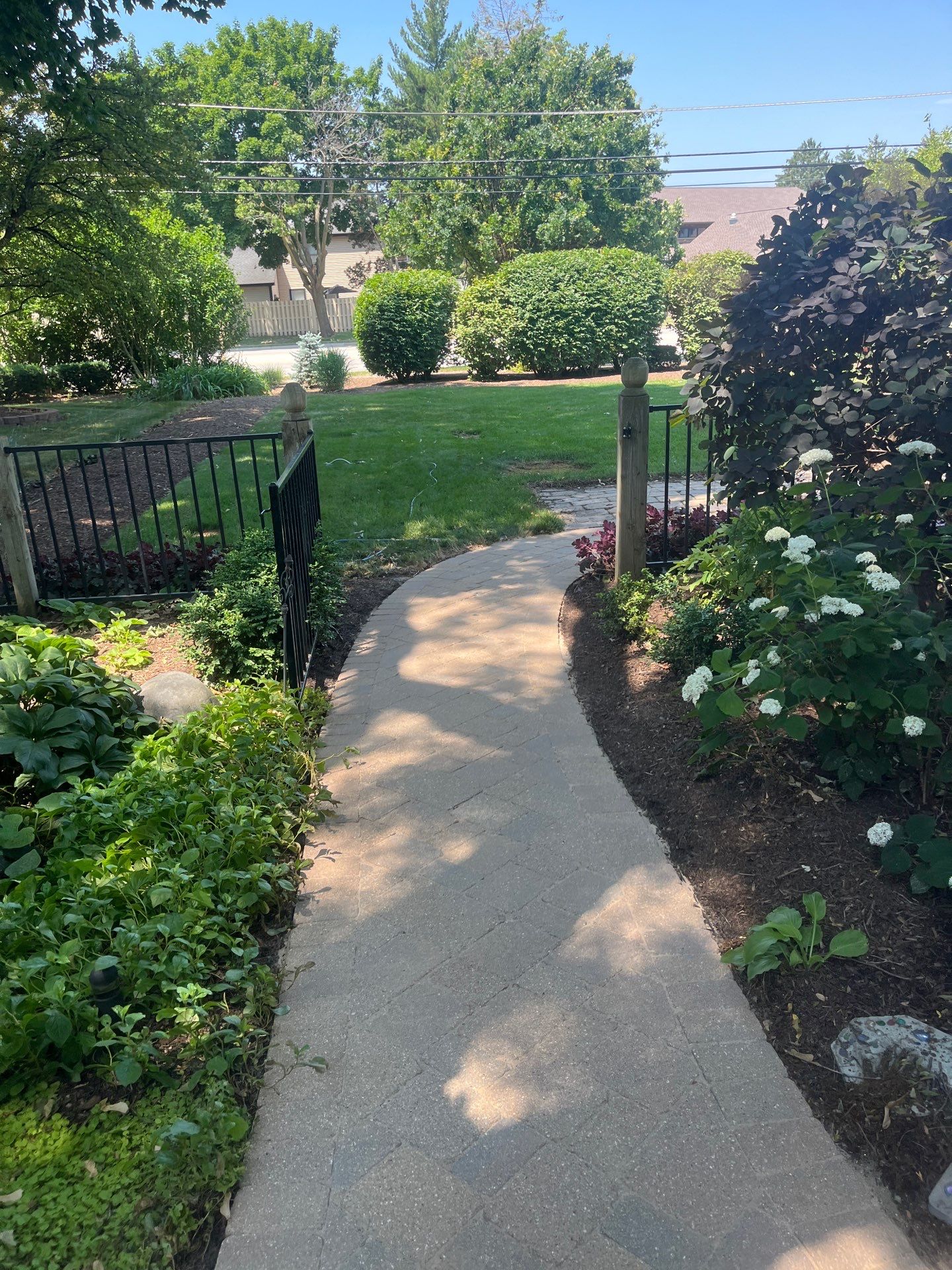 Brick paver clean, sand and seal.  using Polysweep polymeric sand by Northern Power Washing LLC.