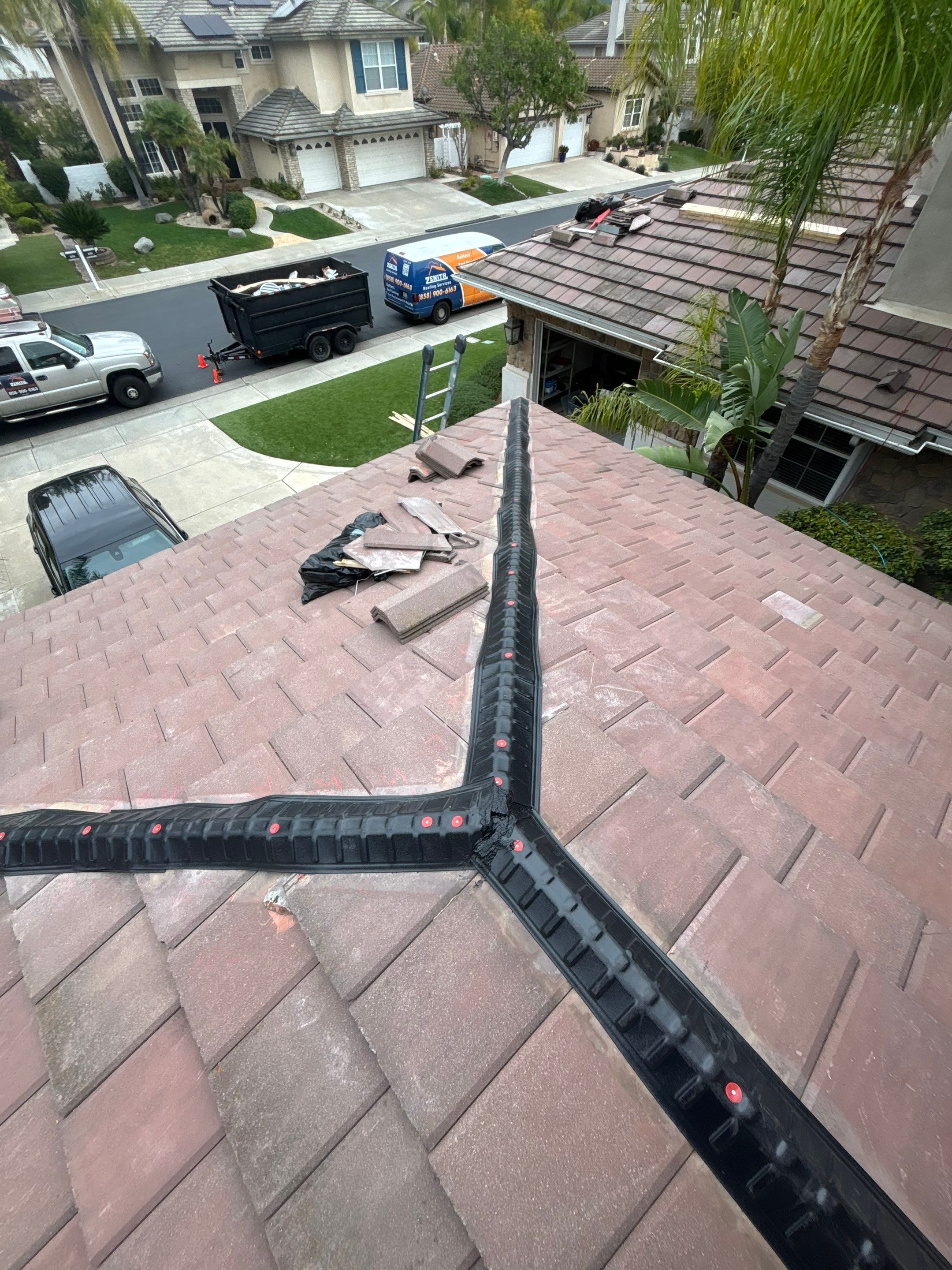 Escondido, CA | Concrete Tile Roof Lift & Lay with Solar Integration by Zenith Roofing Services