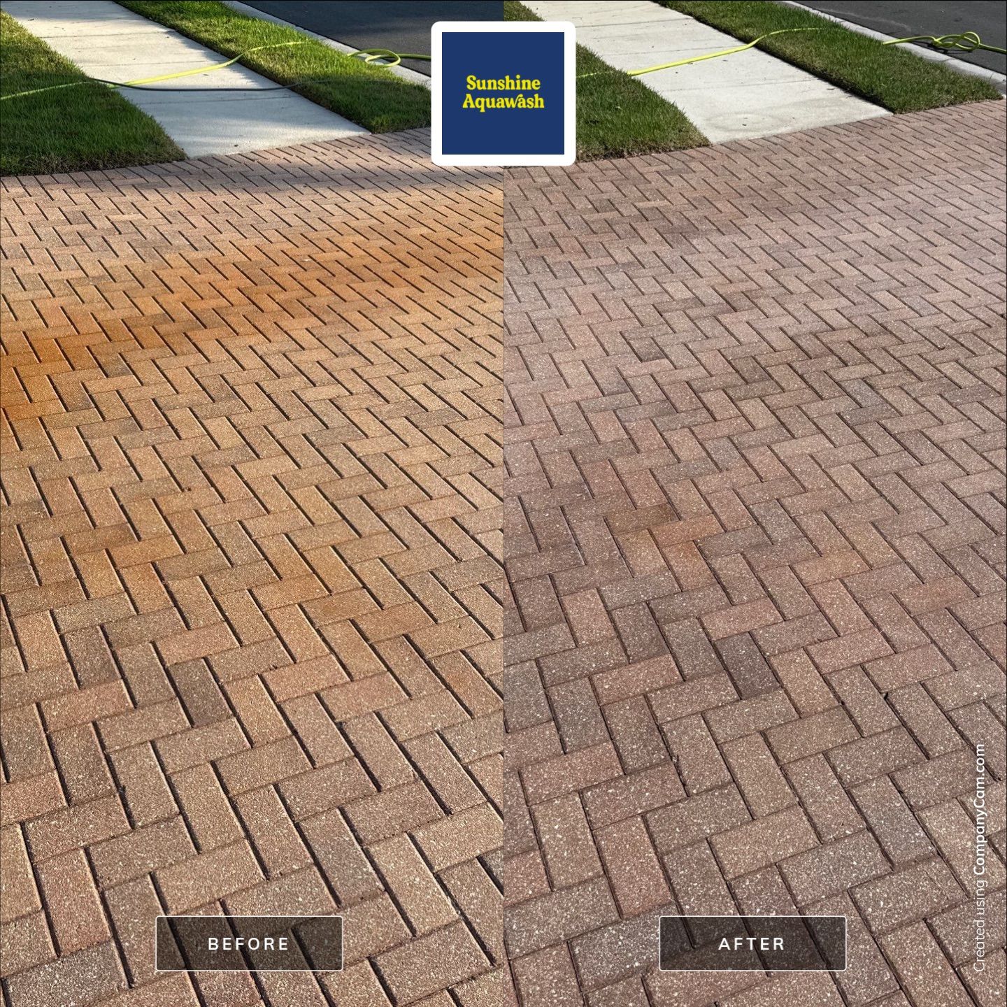 Paver Driveway & Rust Stain Removal – Oakleaf Hammock Community, Ellenton, FL by Sunshine AquaWash