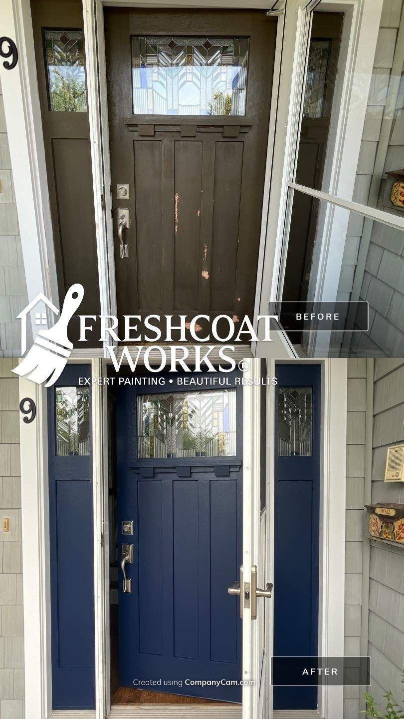 Front Door Transformation: Front Weathered to Bold & Beautiful by Fresh Coat Works LLC