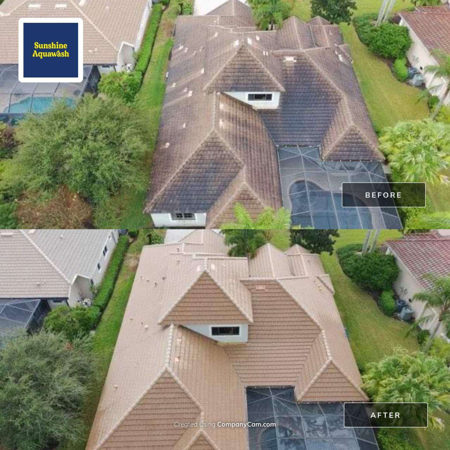 Tile Roof, Gutter & Pool Cage Cleaning – Lakewood Ranch Country Club, Lakewood Ranch, FL by Sunshine AquaWash