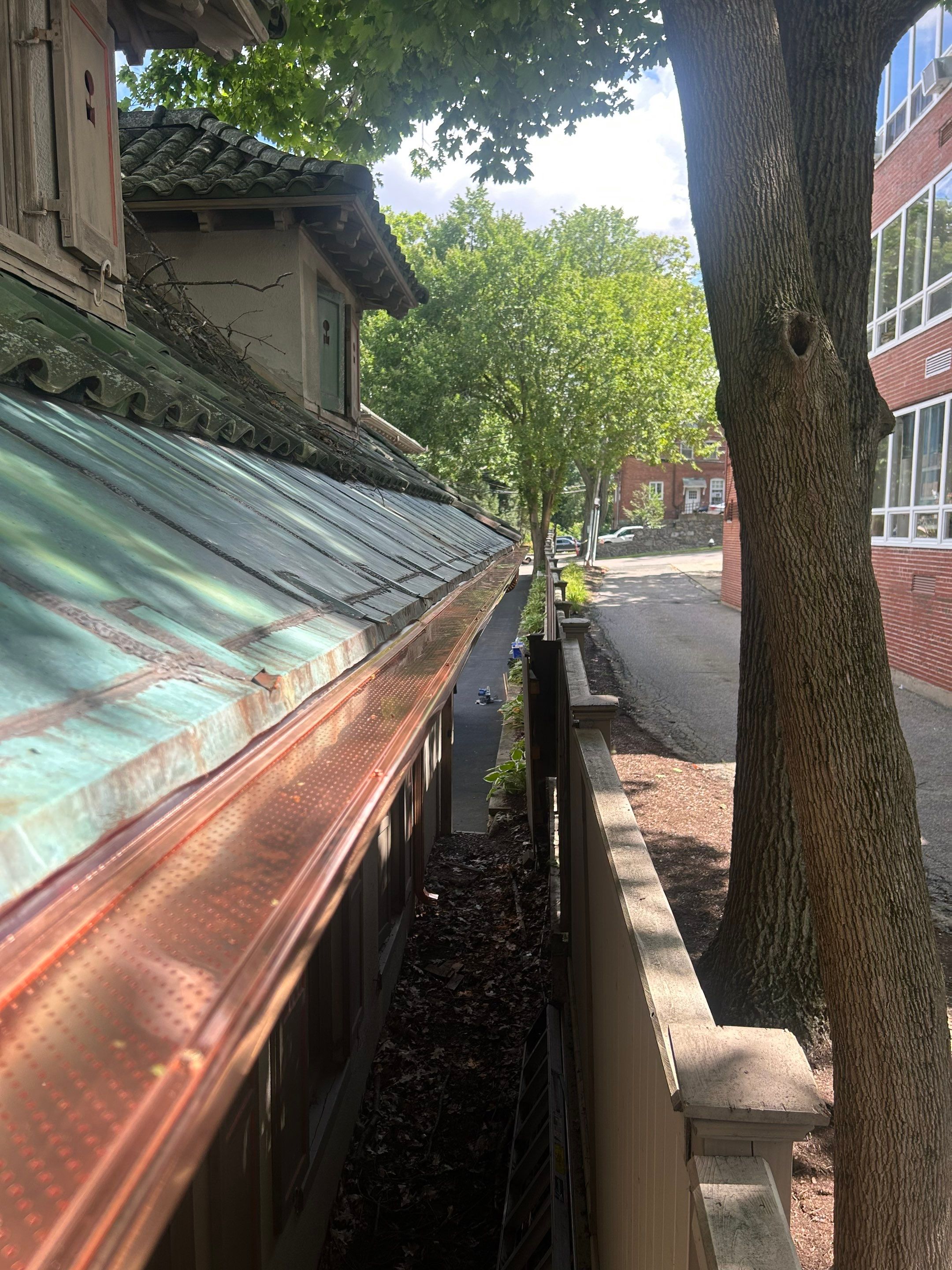 Gutter Installation using 6" K-Style Copper Gutter by Gutter Pro Enterprises