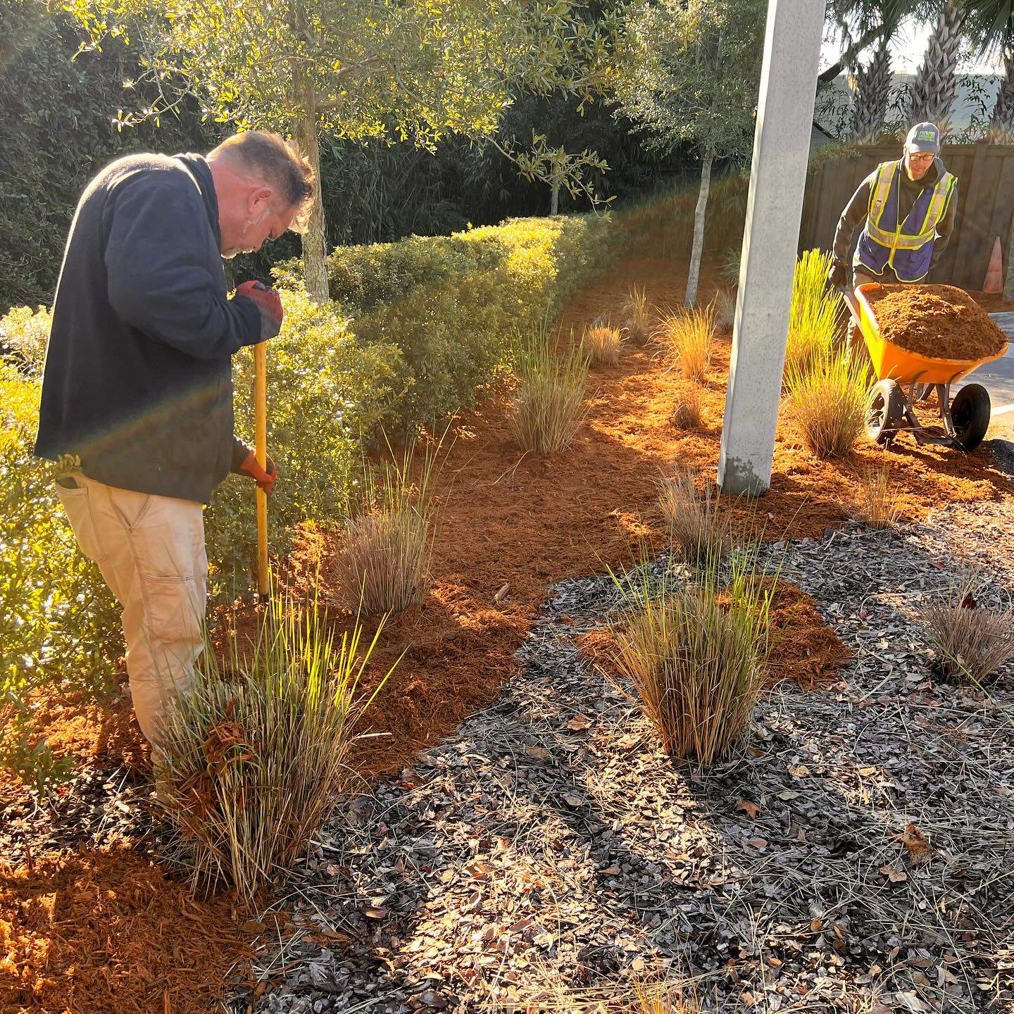 Mulch Install | Larry's Giant Subs by ProGreen Services