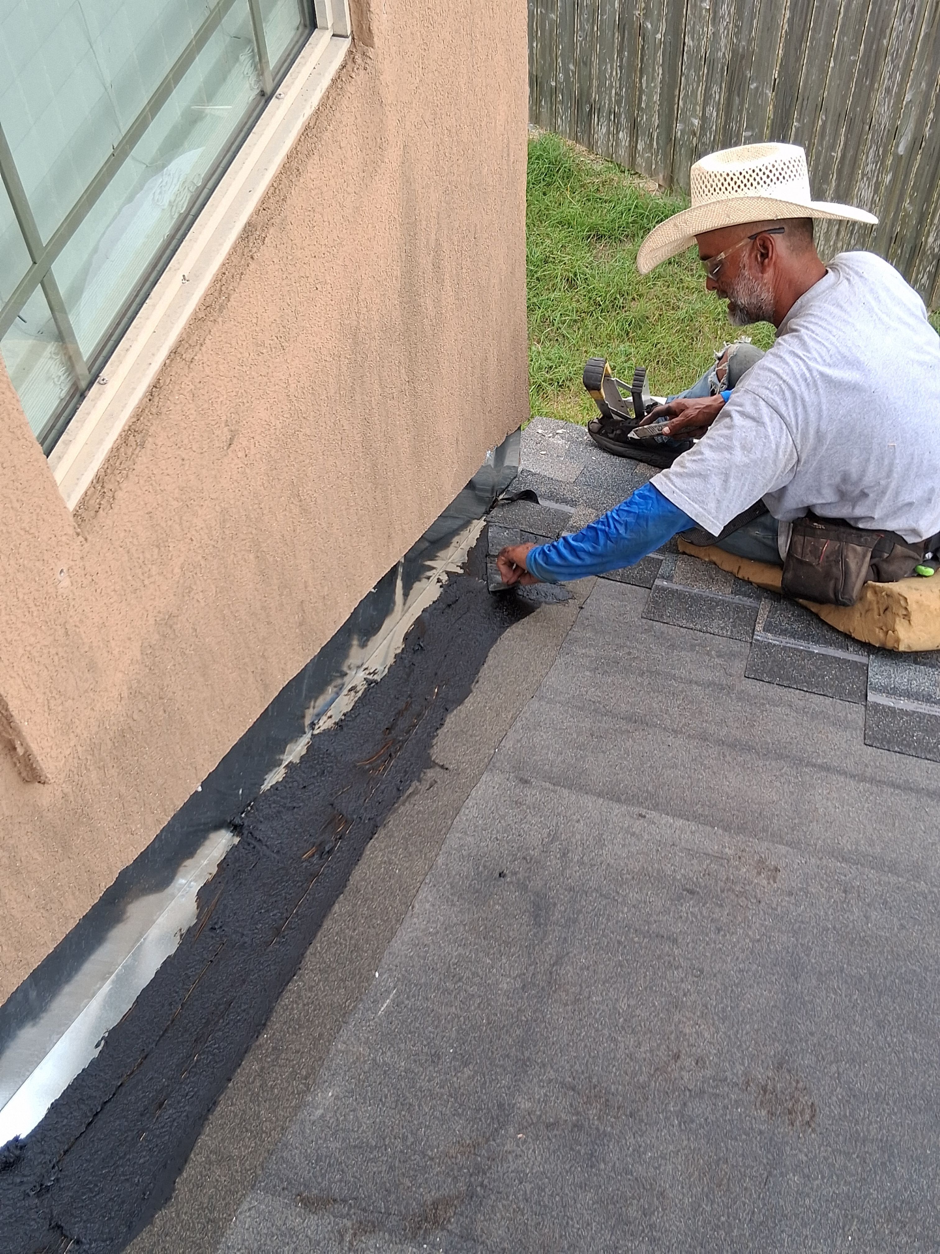 Flashing Stucco above the Roof by Bayfront Roofing and Construction