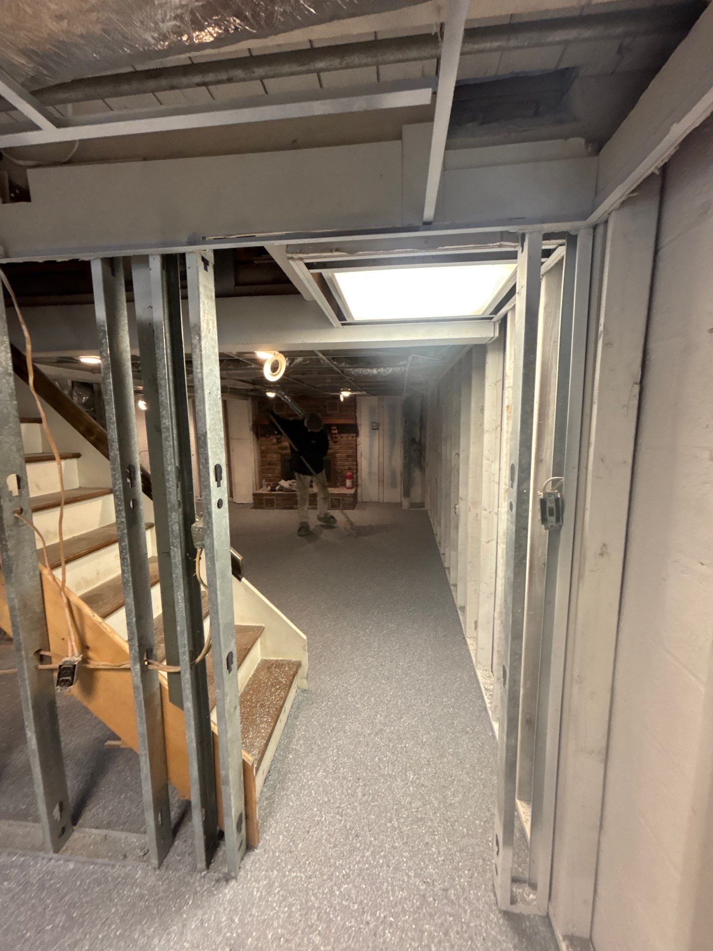 Basement Concrete Floor Coating with Penntek Flake System by Spectrum Painting, LLC