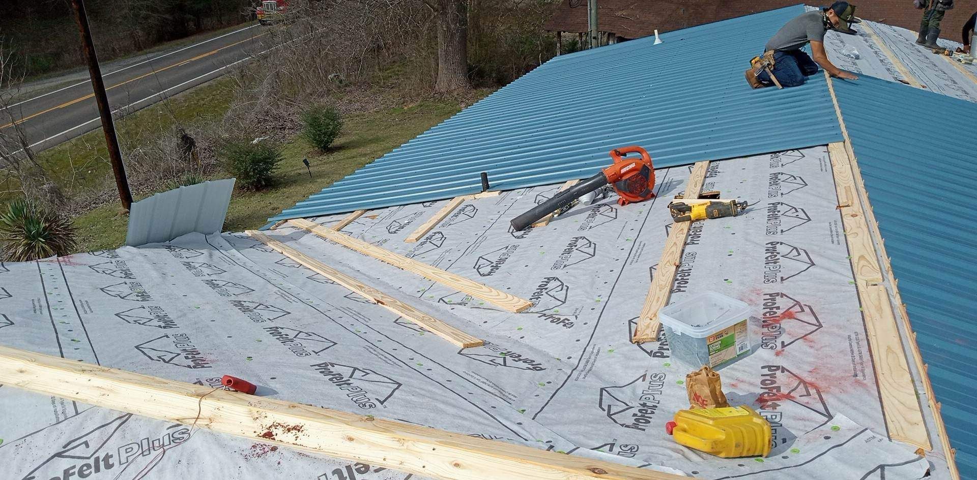 Residential Roofing Installation using 29 gauge metal by Hostetler Roofing