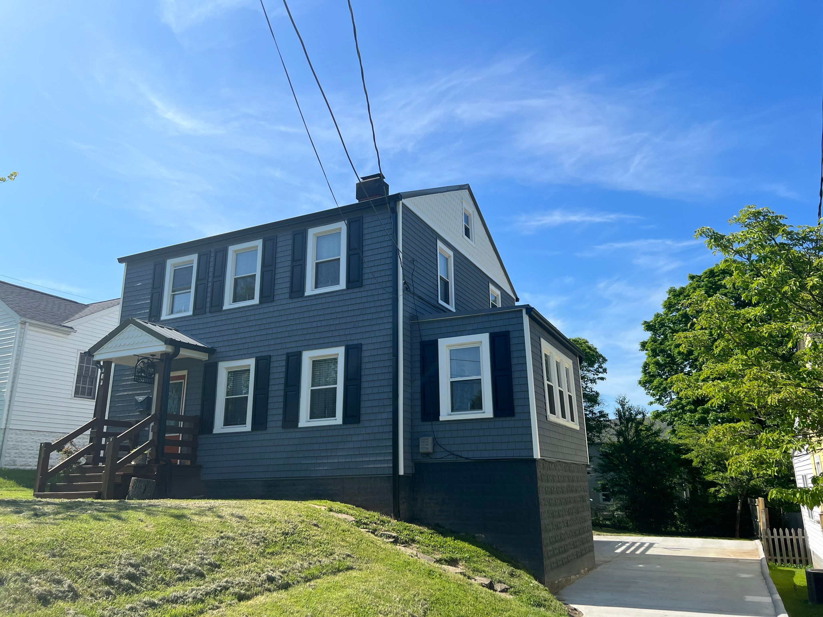 Siding Installation using Exterior Portfolio Portsmouth Vinyl Cedar Shakes by Secure Construction Company Inc
