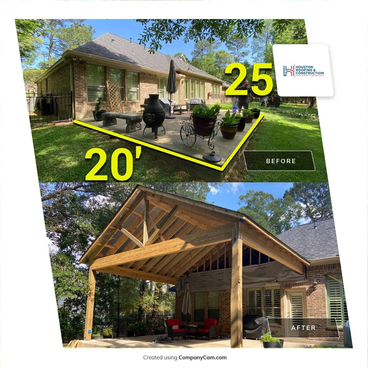 Patio, Bathroom Remodel by Houston Roofing & Construction