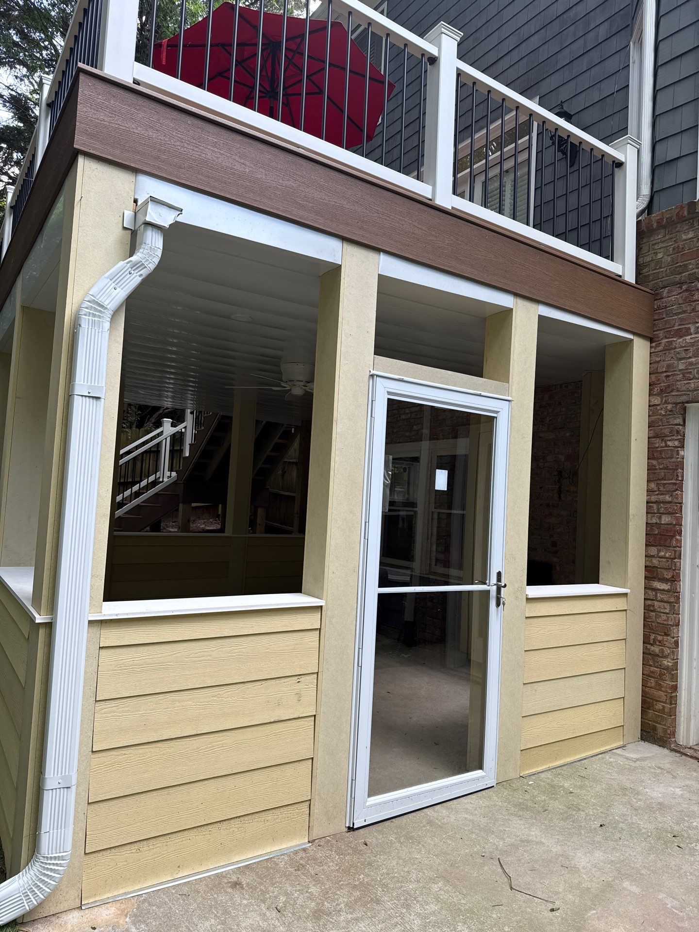 Trex New Deck Build with Screened in Under Deck by Nelson Exteriors 