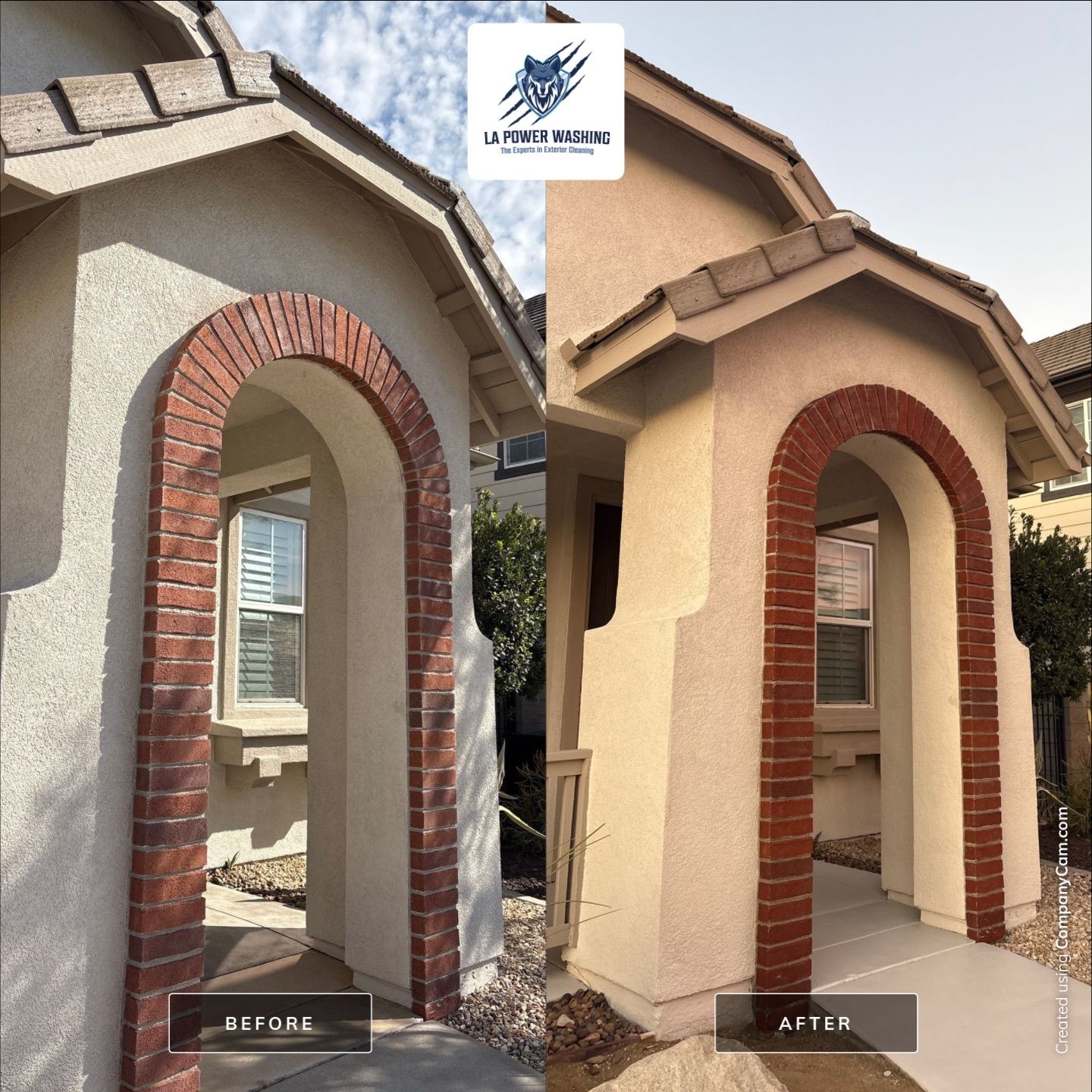 Sandblasting & Staining Concrete Driveway In Rancho Cucamonga, CA by La Power Washing Inc