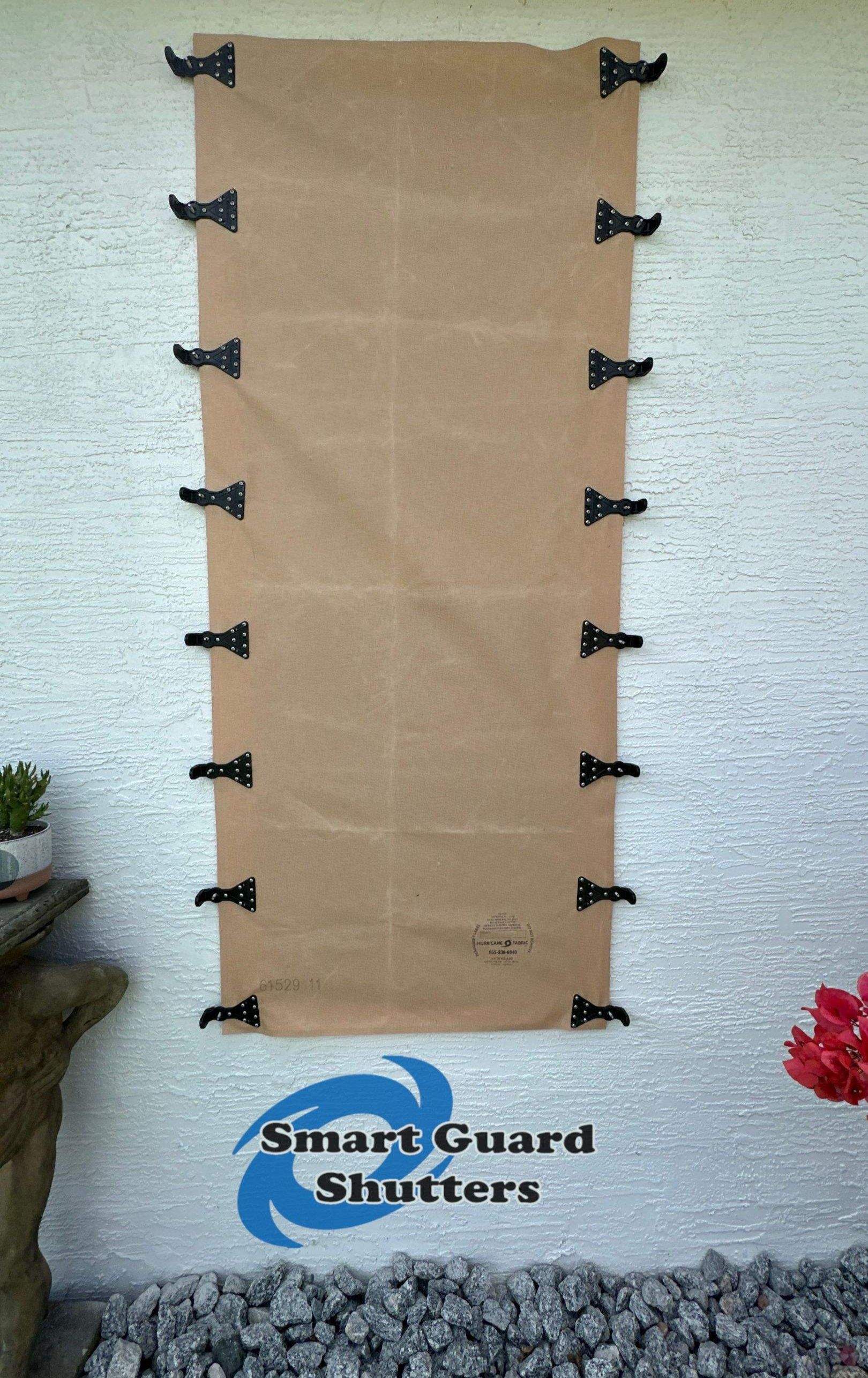 AstroGuard Hurricane Fabric in Tan by Smart Guard Shutters