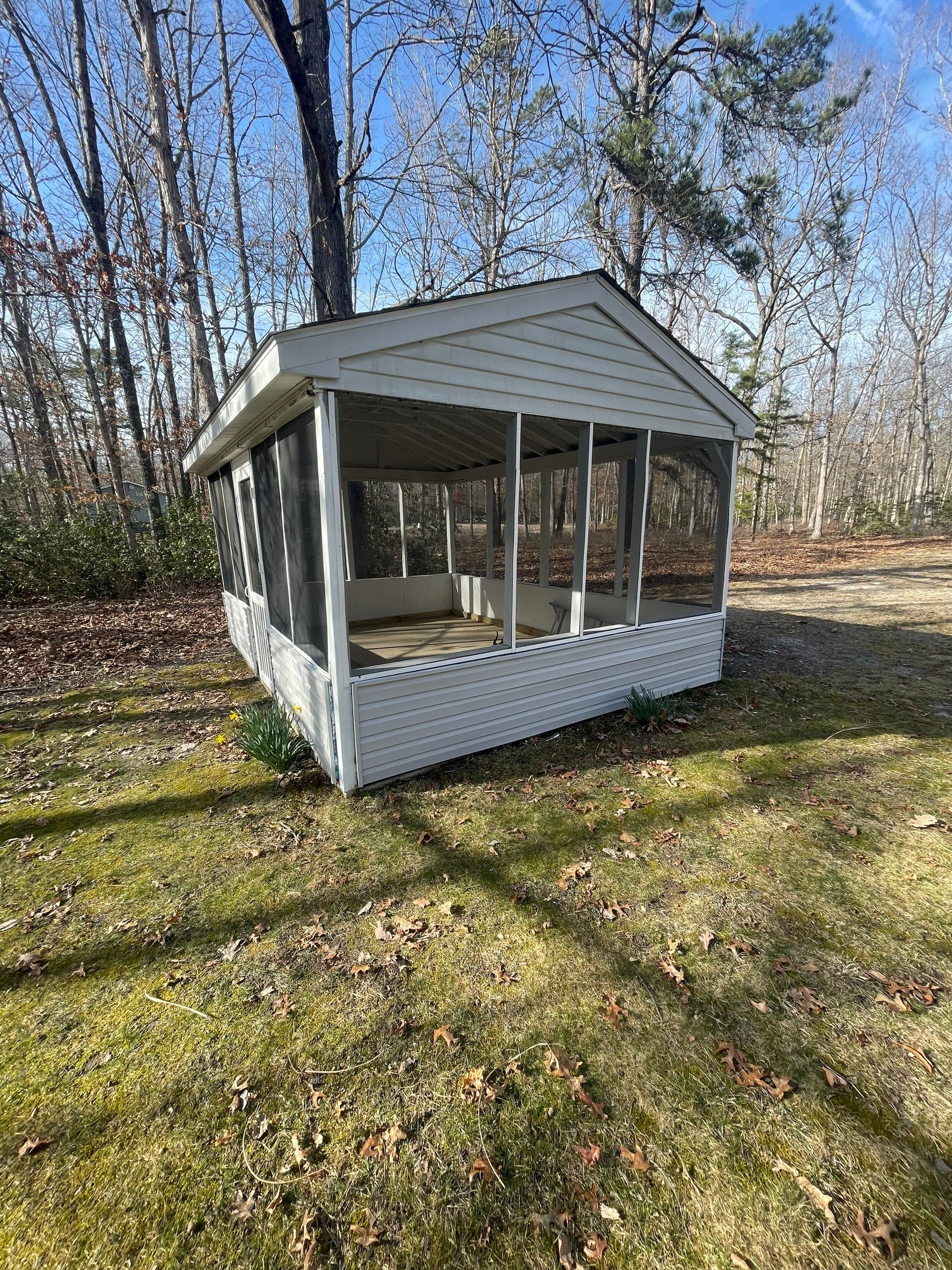 Pressure treated wood deck cleaned by SJ Exterior