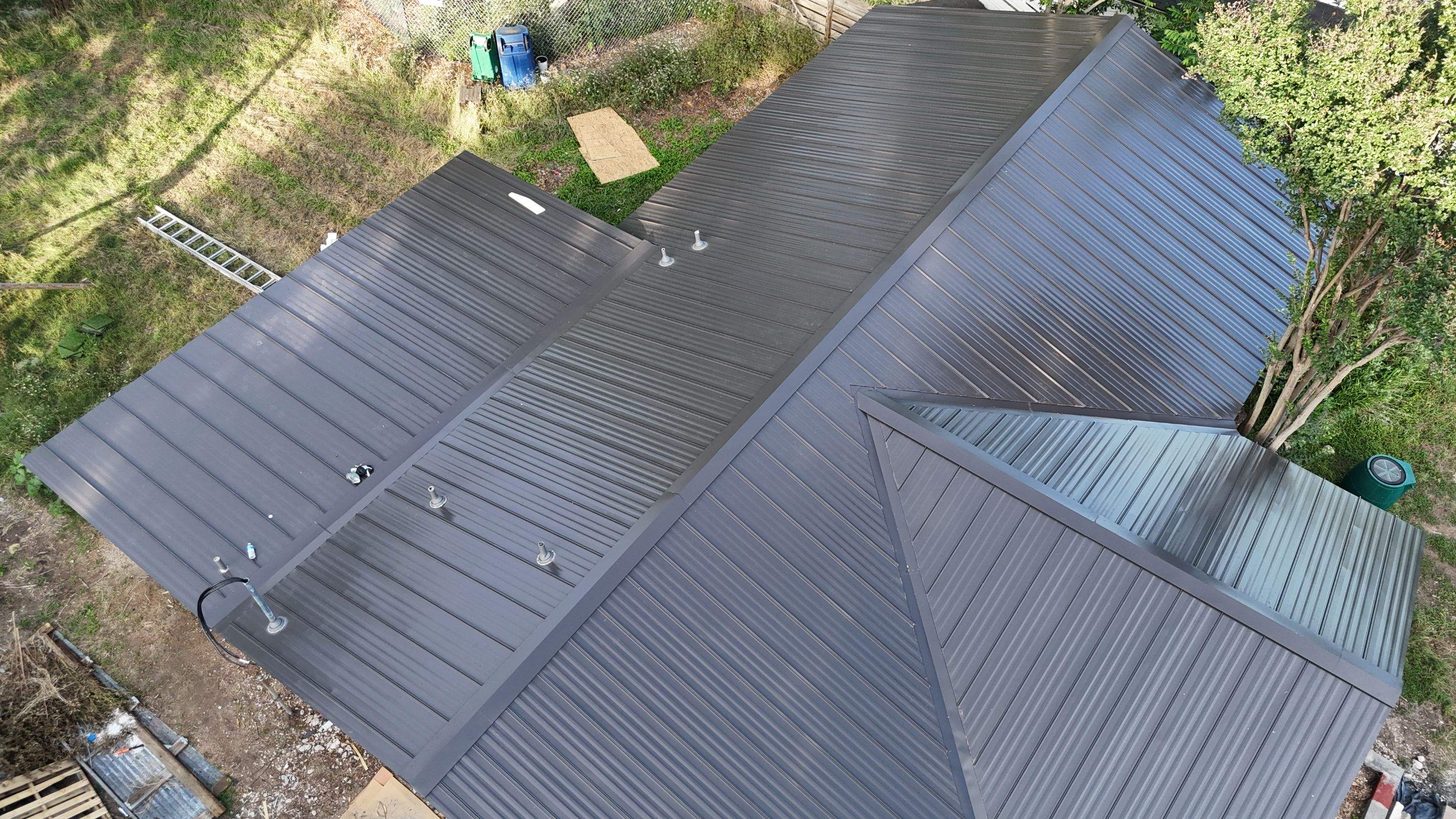 Dark Bronze - L&A Standing Seam with Striations by RoofsOnly.com