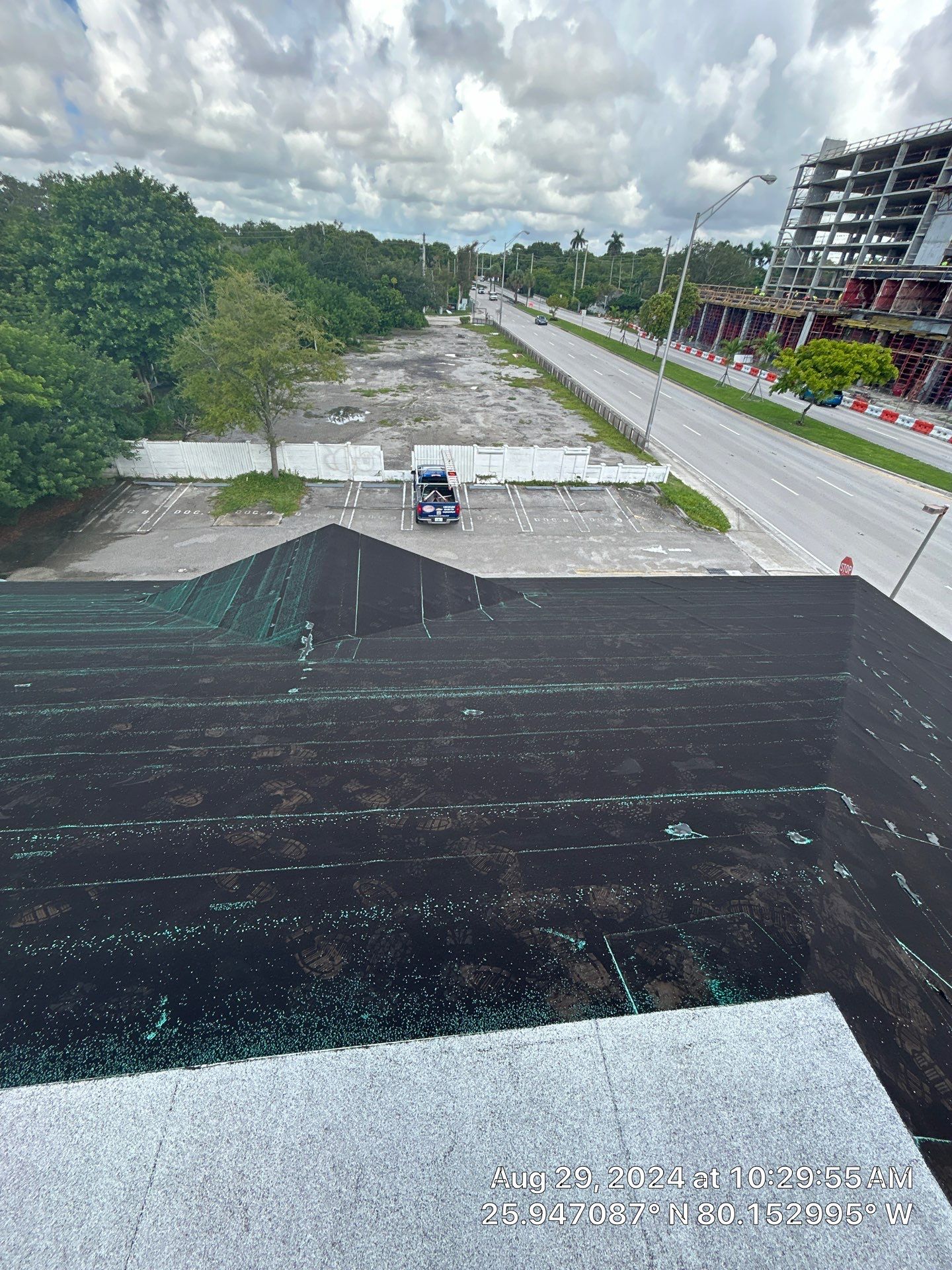 COMMERCIAL REROOF 24 GUAGE MEDIUM BRONZE 1-1/2" MECHANICAL SEAM "ZEBRA METHOD" by Earl W. Johnston Roofing 