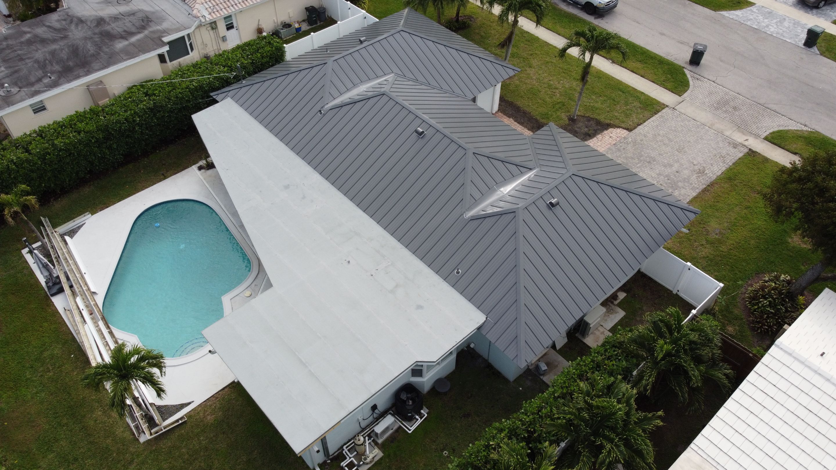 Residential Roofing Installation using 1" Nail strip metal roof by BLUES BROTHERS ROOFING