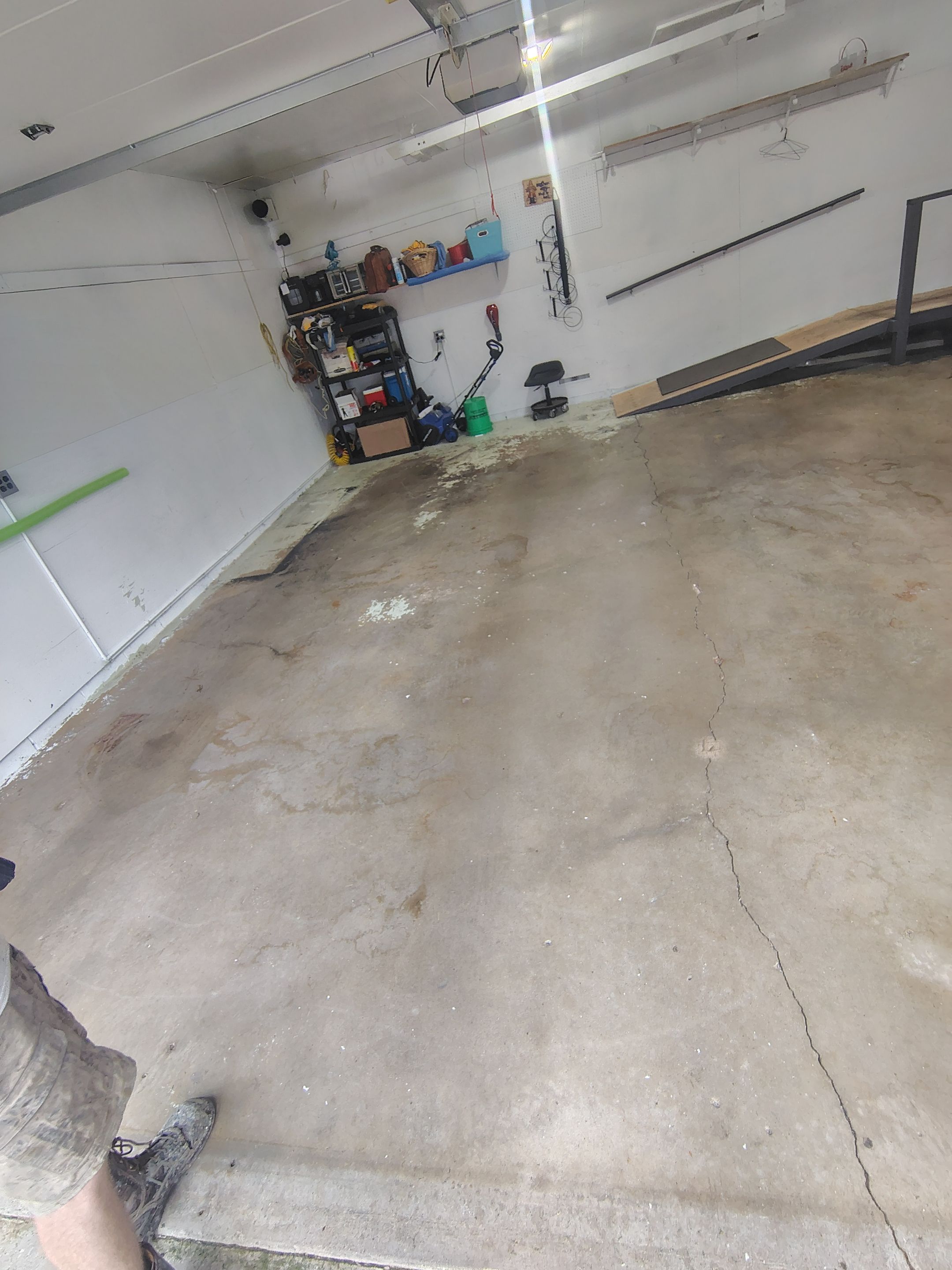 Yankton Garage Concrete Coating With Feather Gray Decorative Chips by Select Painting, Coatings & Garage Cabinets