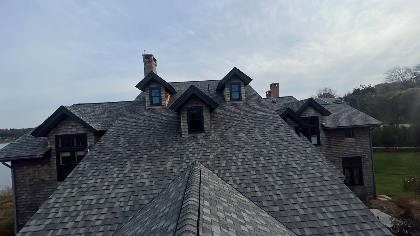 Waterfront Roof Replacement - Mackerel Cove, Jamestown, RI  by Rinaldi Brothers