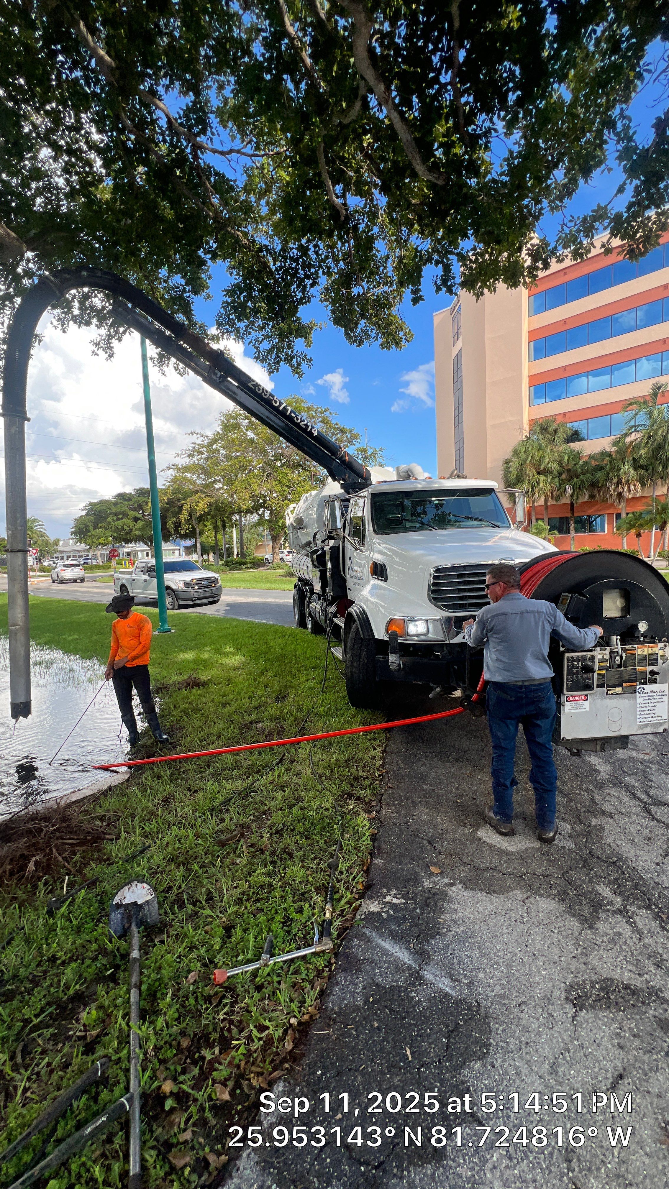 Culvert Cleaning at Bank of America on Marco by Don Mar, Inc. Storm Water Solutions