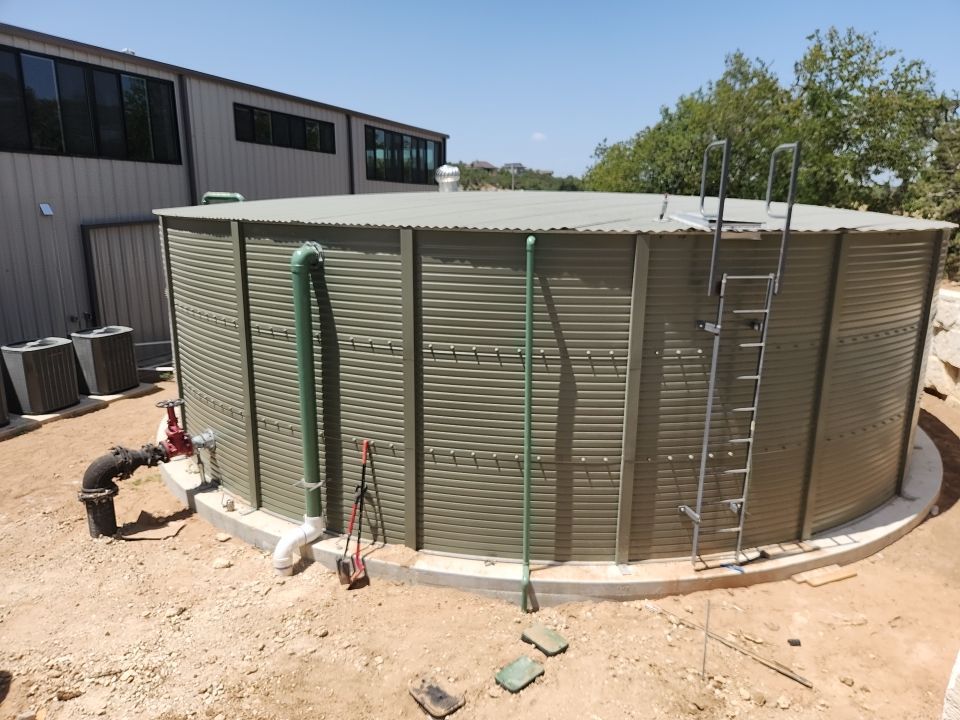 Commercial structure utilizing rainwater harvesting for all its water needs! by Hill Country Rain Water