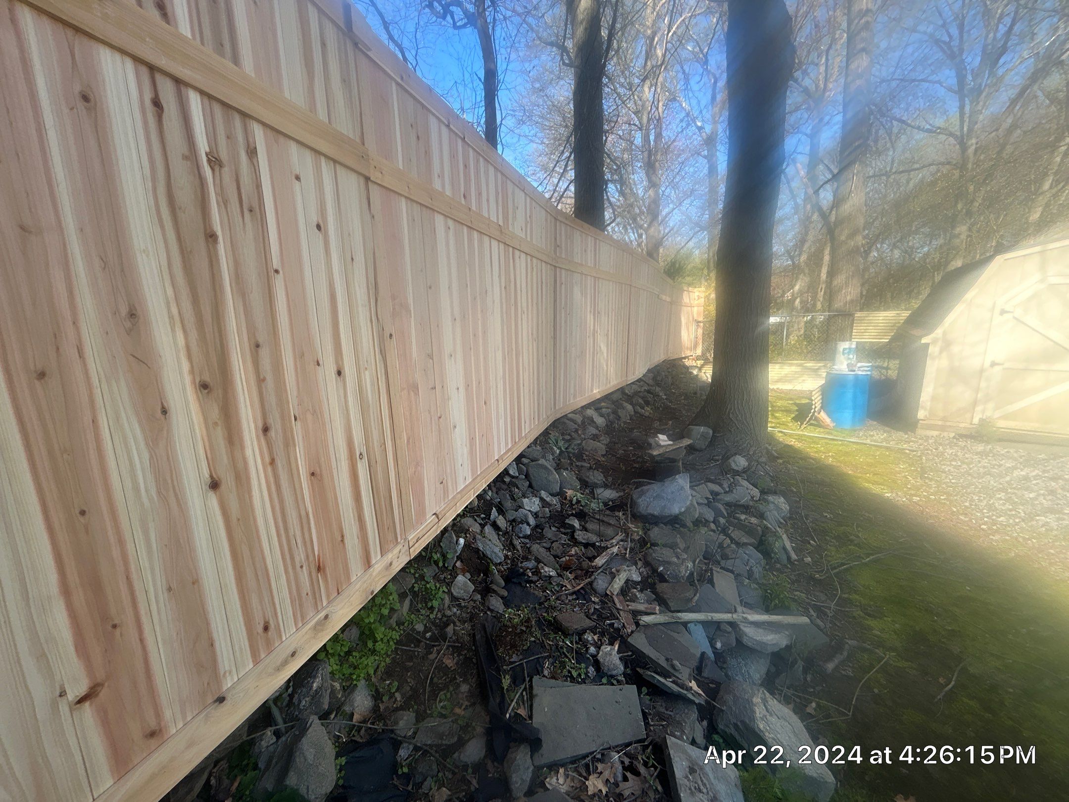 Fence Installation using Privacy Vinyl Fence by A Plus Exterior