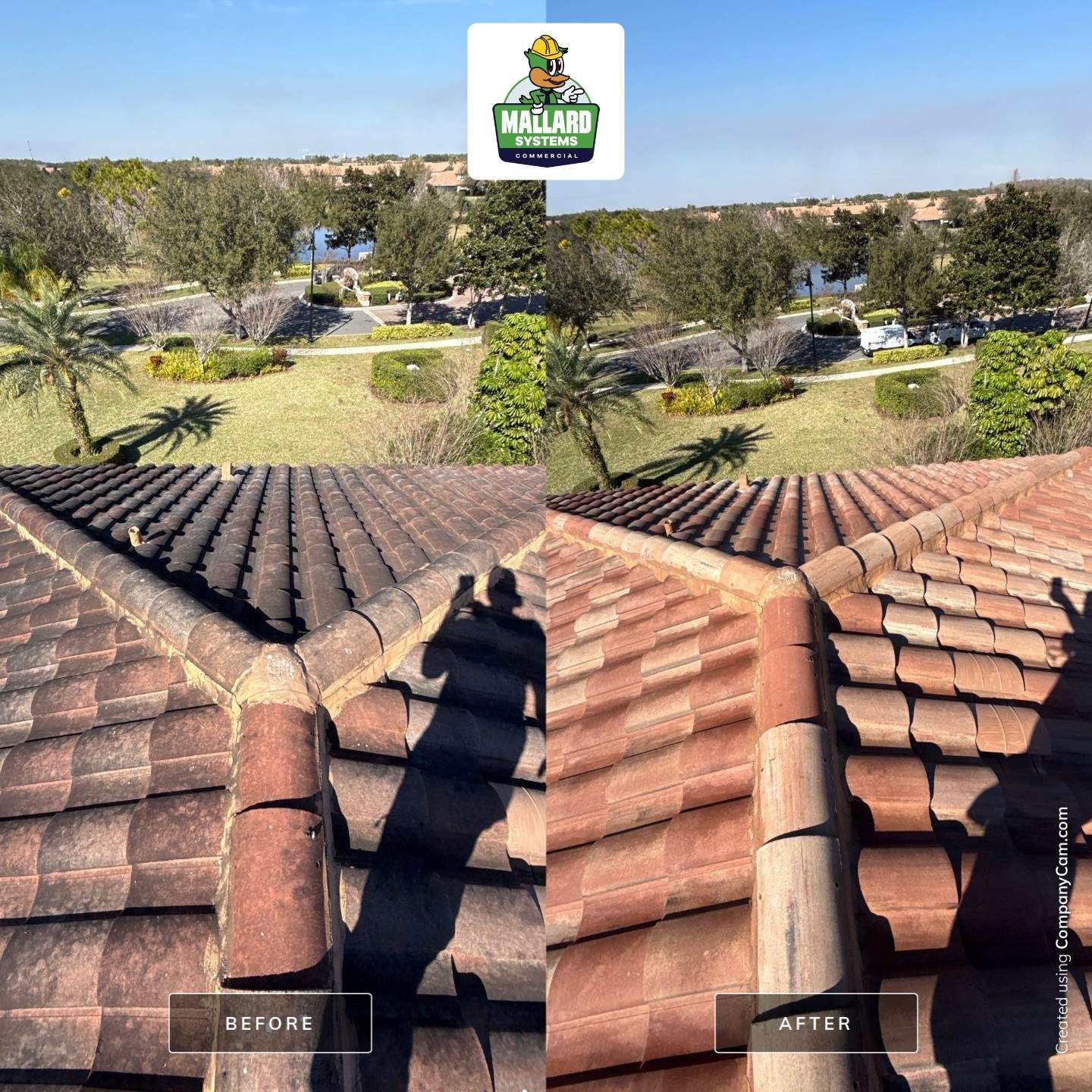 Barrel Tile Roof Cleaning by Mallard Systems