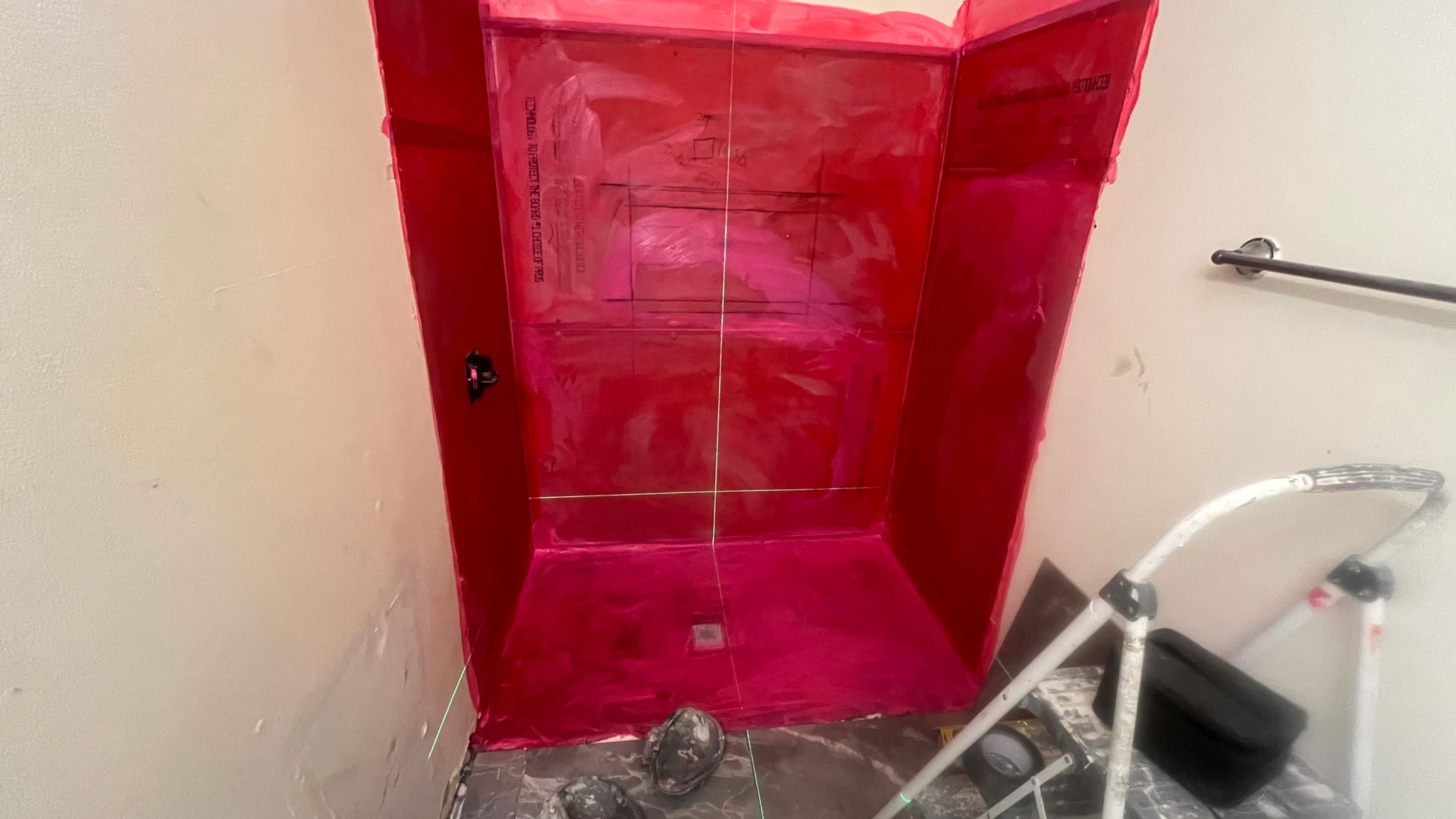 Tub to a curbless walk-in shower by Prudencio