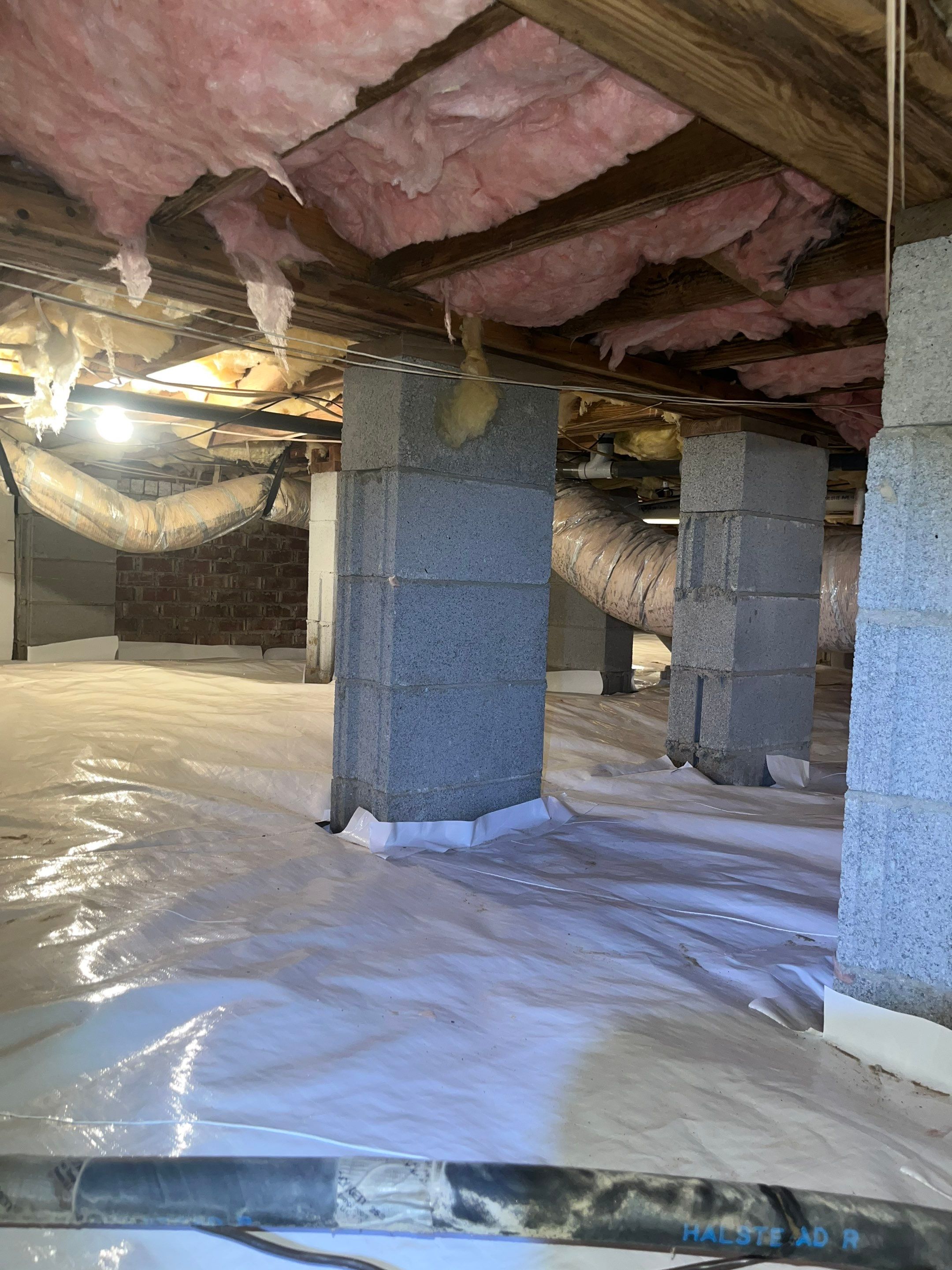 Dehumidifier and Moisture Barrier install with Structural repairs. by Impact Crawlspace