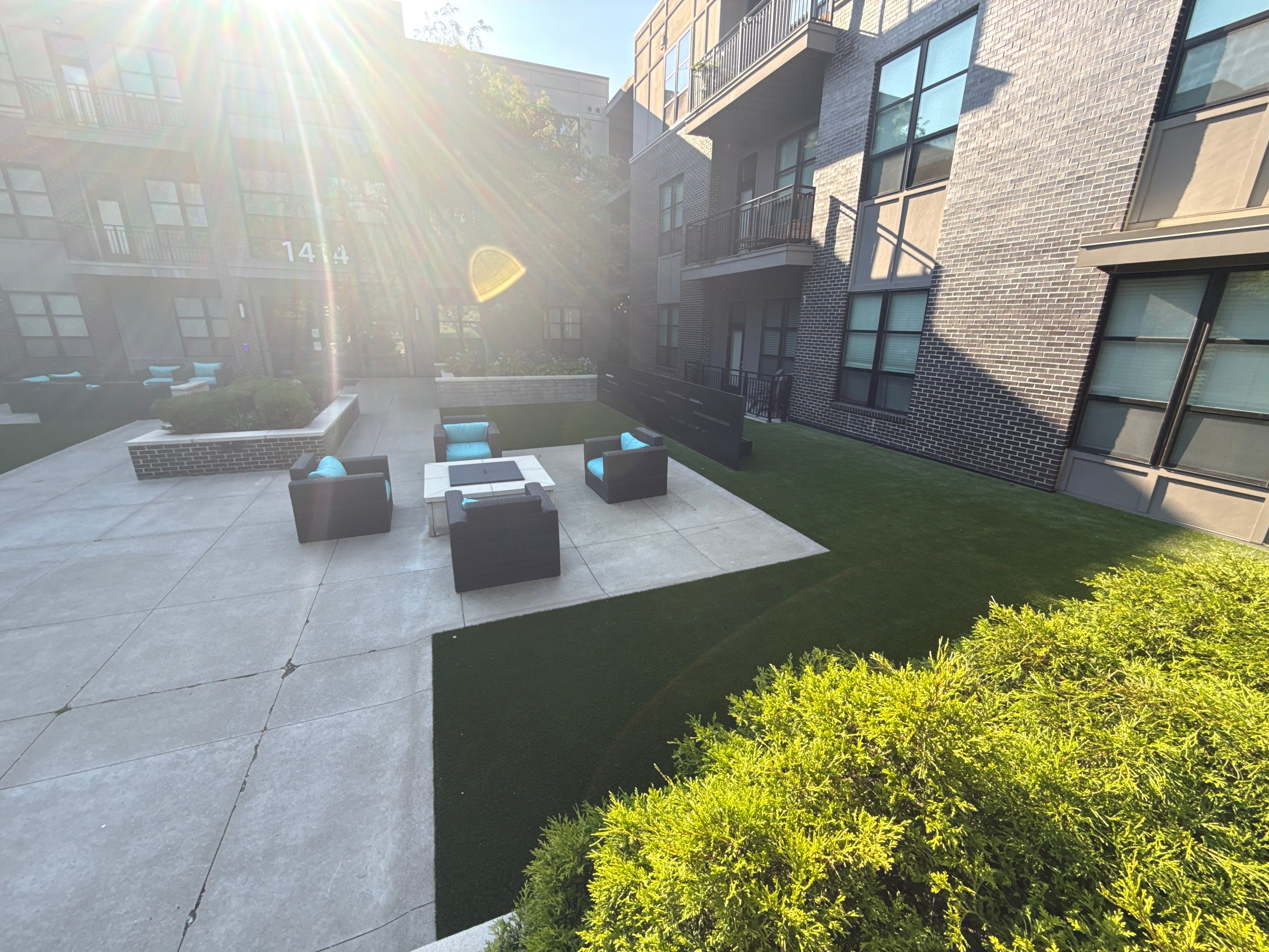 Above Garage Courtyard Synthetic Lawn @ The Broadview by Southwest Greens Midwest