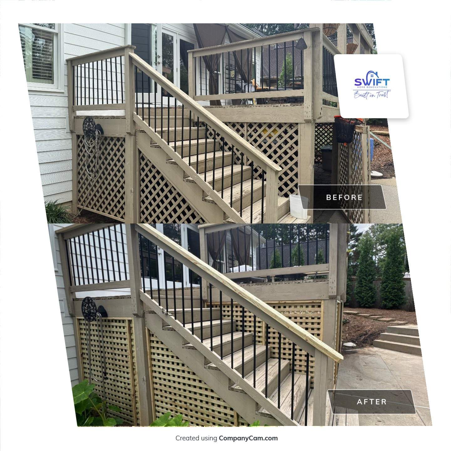 Elevated Wood Deck Refresh with New Lattice Skirting in Marietta by Swift Home Renovations