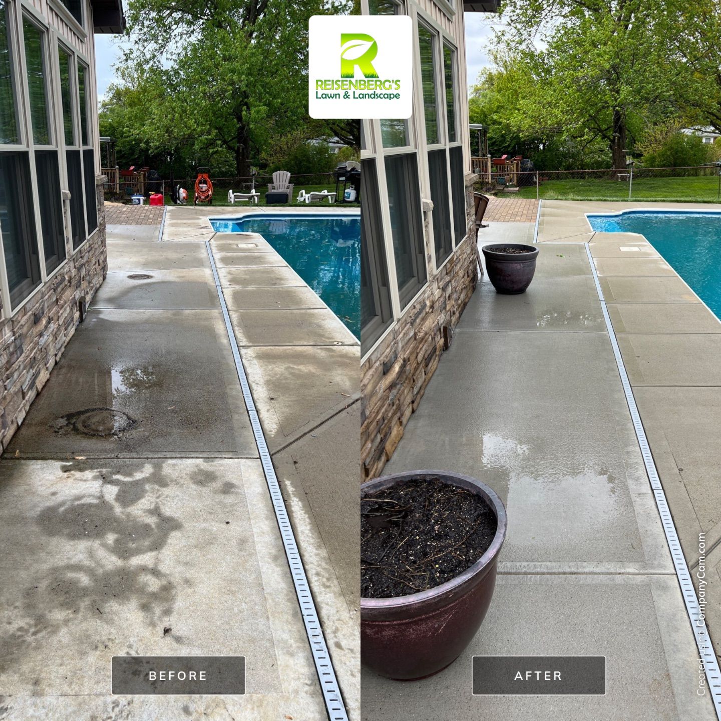 Pressure Washing of Pool Deck by Reisenberg’s Lawn & Landscape, LLC