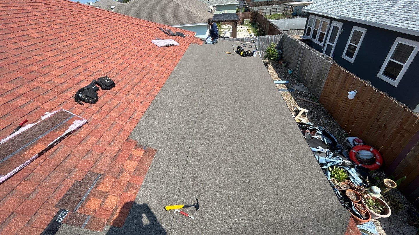 Residential Roofing Installation using Flat Roof System by Lighthouse Roofing