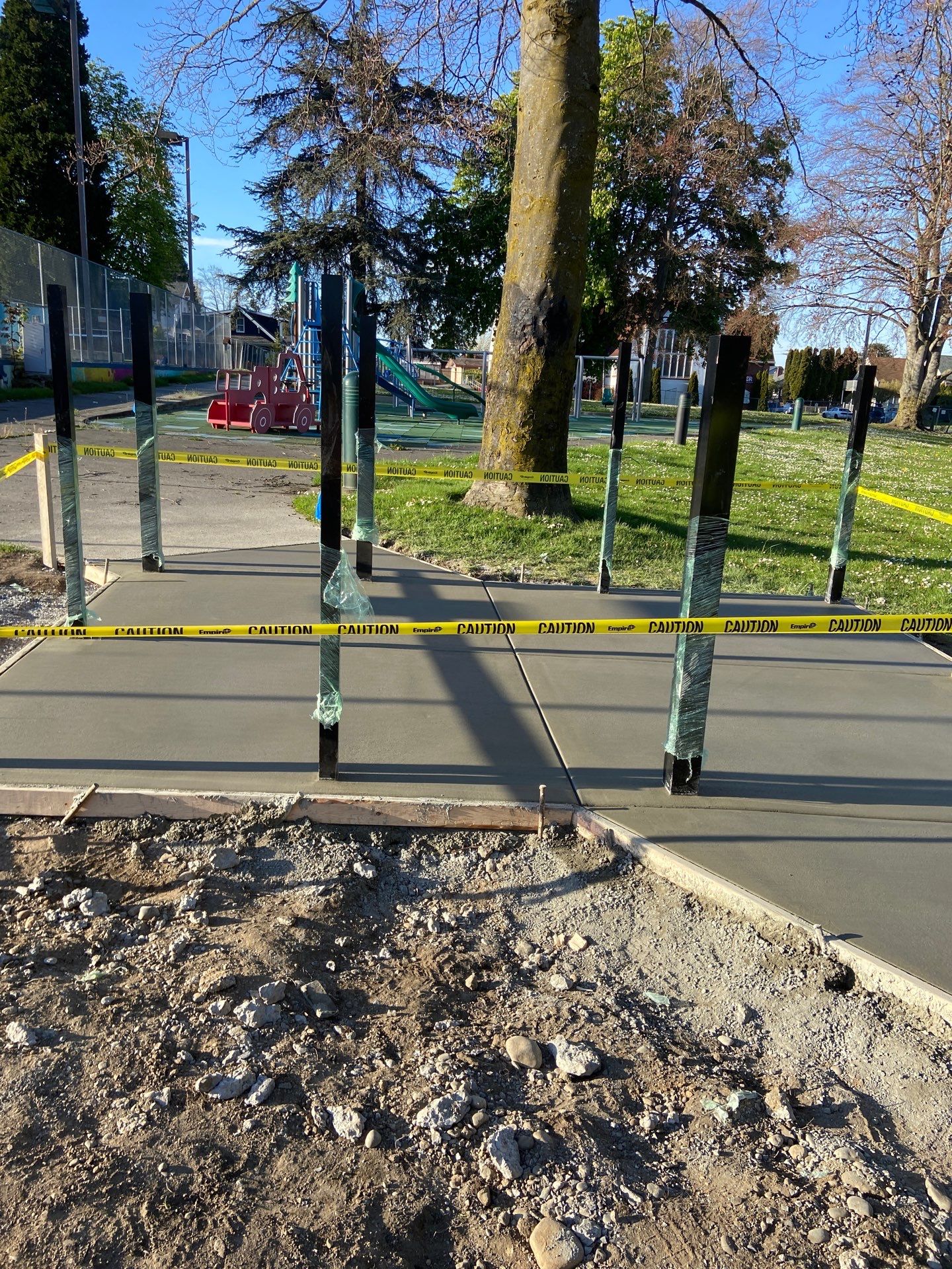 Concrete Patch Repair with Bollards | Clark Dog Park - Everett  by Jireh Asphalt & Concrete Inc 