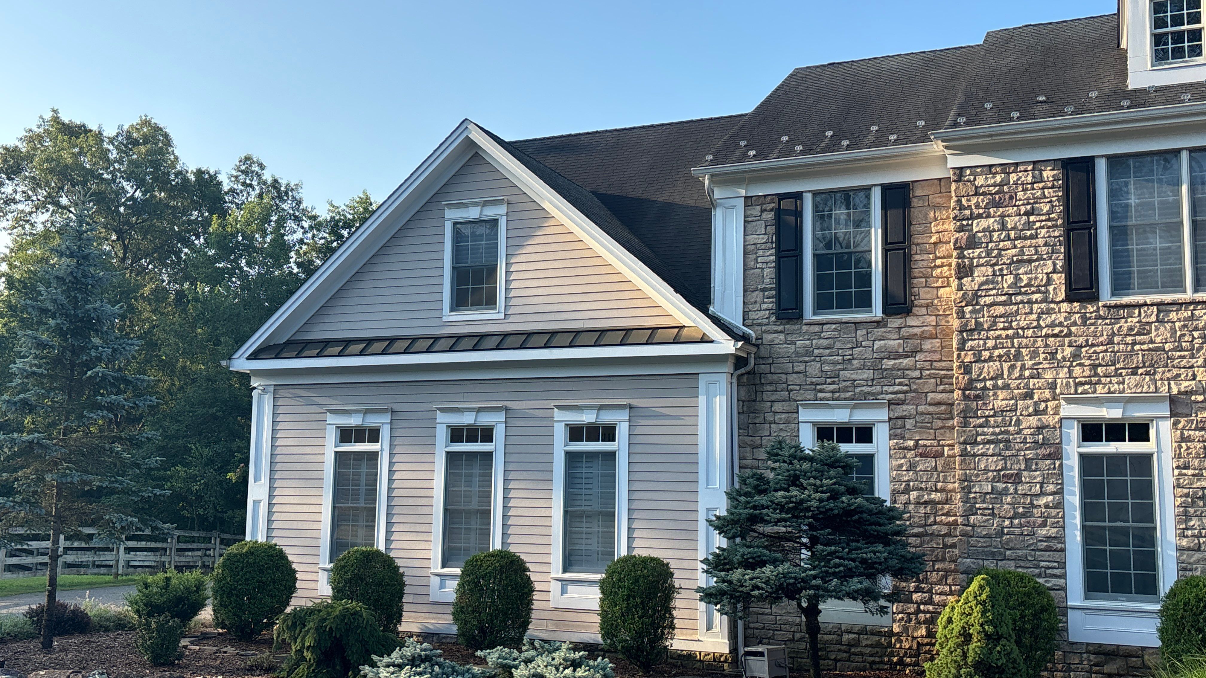 Front Garage Roof Restoration ā GAF Timberline HDZ by Maven Roofing & Exteriors LLC