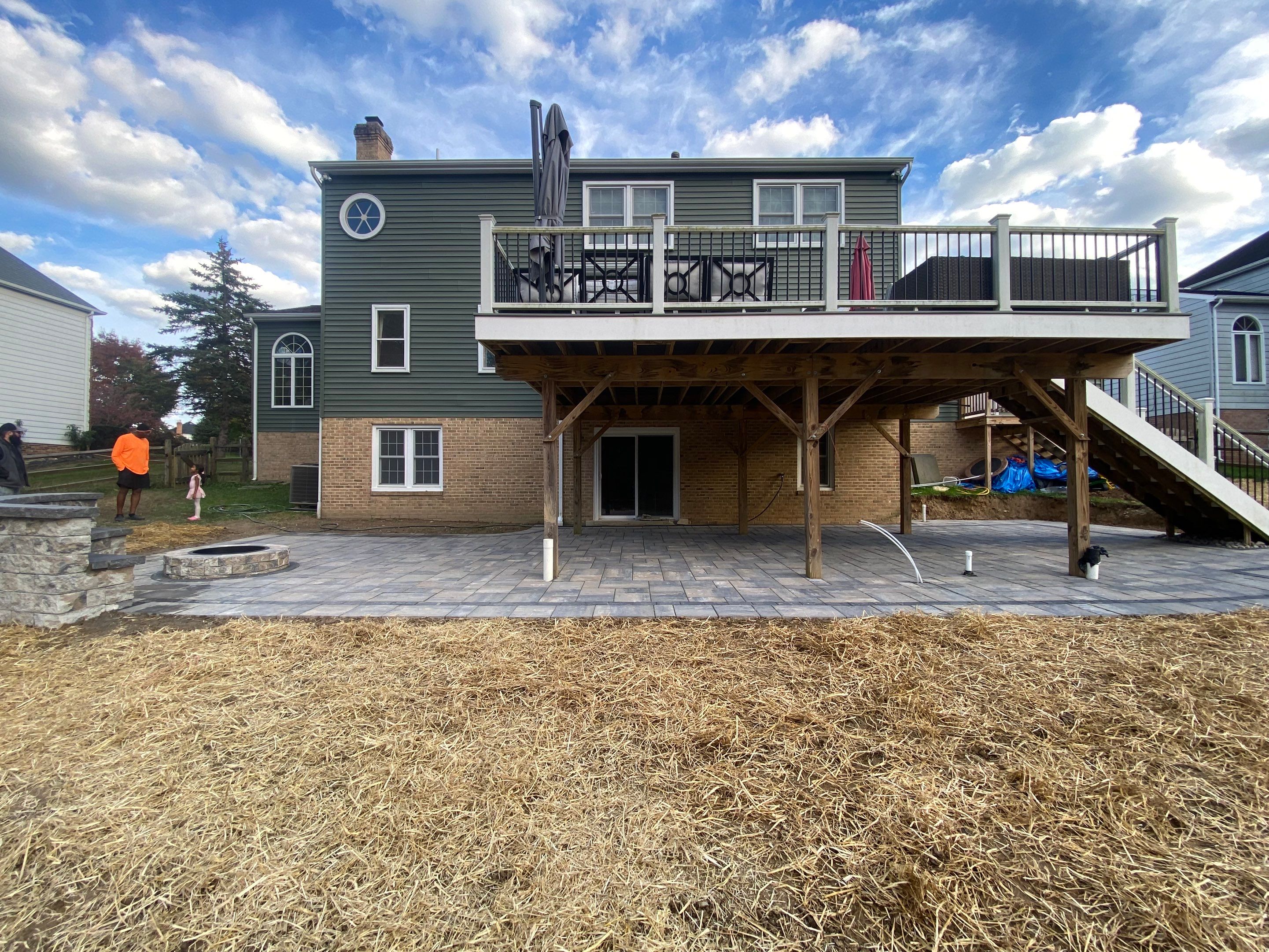 Backyard Transformation using Techo-Bloc Pavers by The Smet Companies, LLC