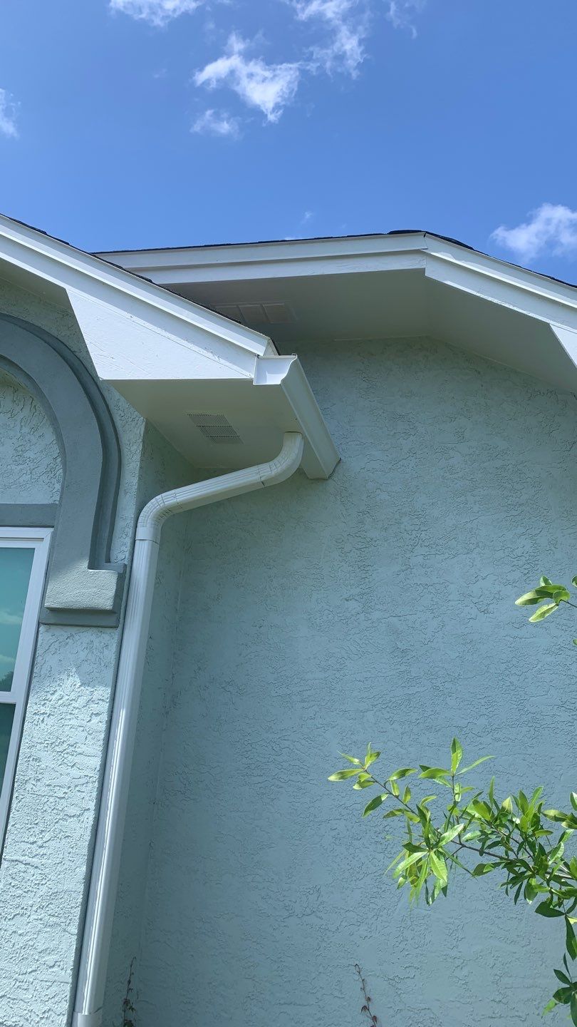 Seamless Gutter Installation using White K-Style Seamless Gutters by Gutter Professors