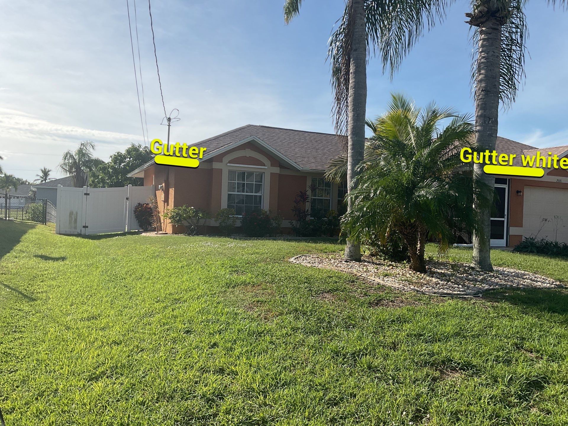 White 6-Inch Seamless Gutters in Cape Coral FL by Gutter Professors