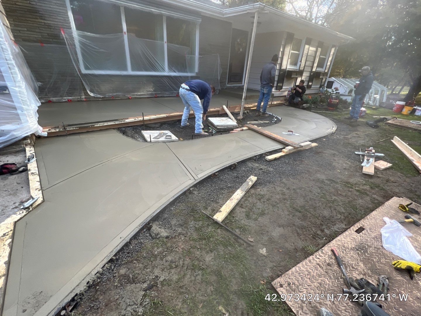 Broom Finish Porch and Walkway  by NG Masonry & Construction LLC